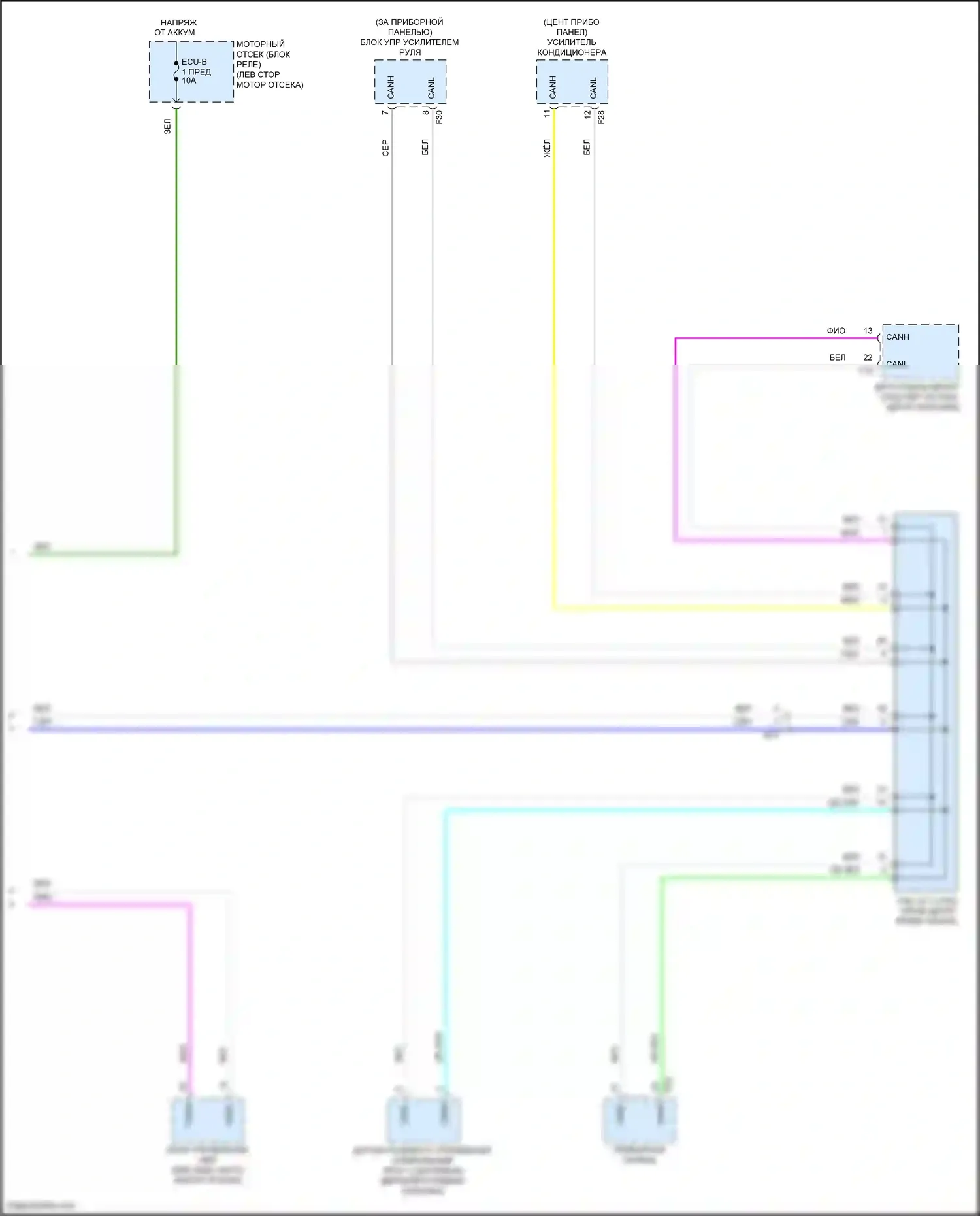 Auris Toyota E180 рестайлинг (2015-2018): Электросхема блоков управления кузовом (2 из 2) 