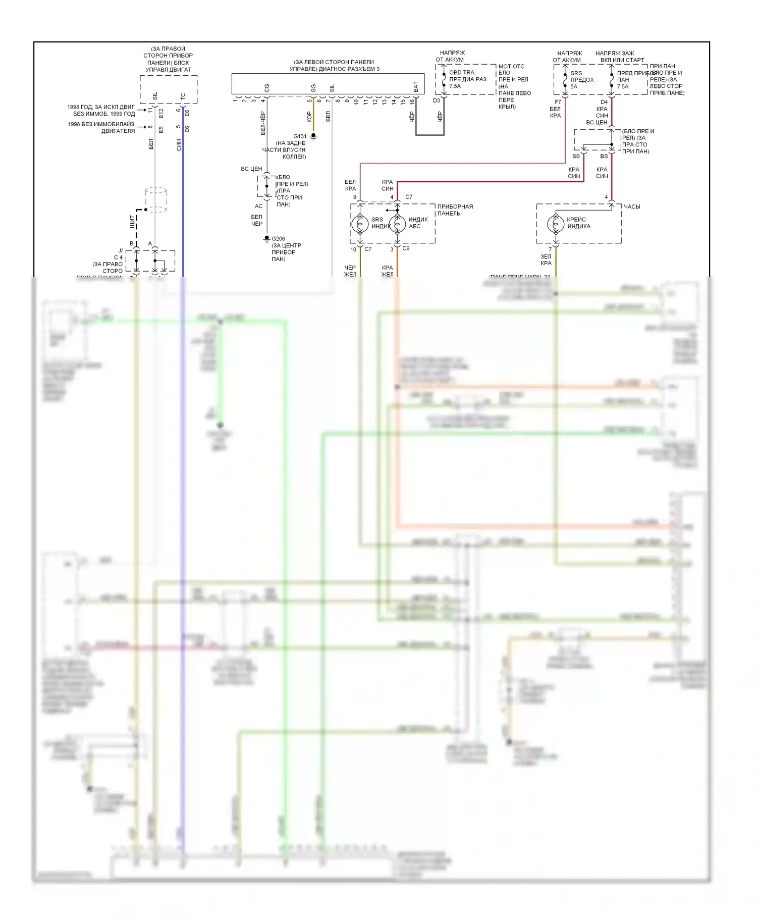 Avalon Toyota XX10 рестайлинг (1997-2000): Can шина, без контроля тяги 
