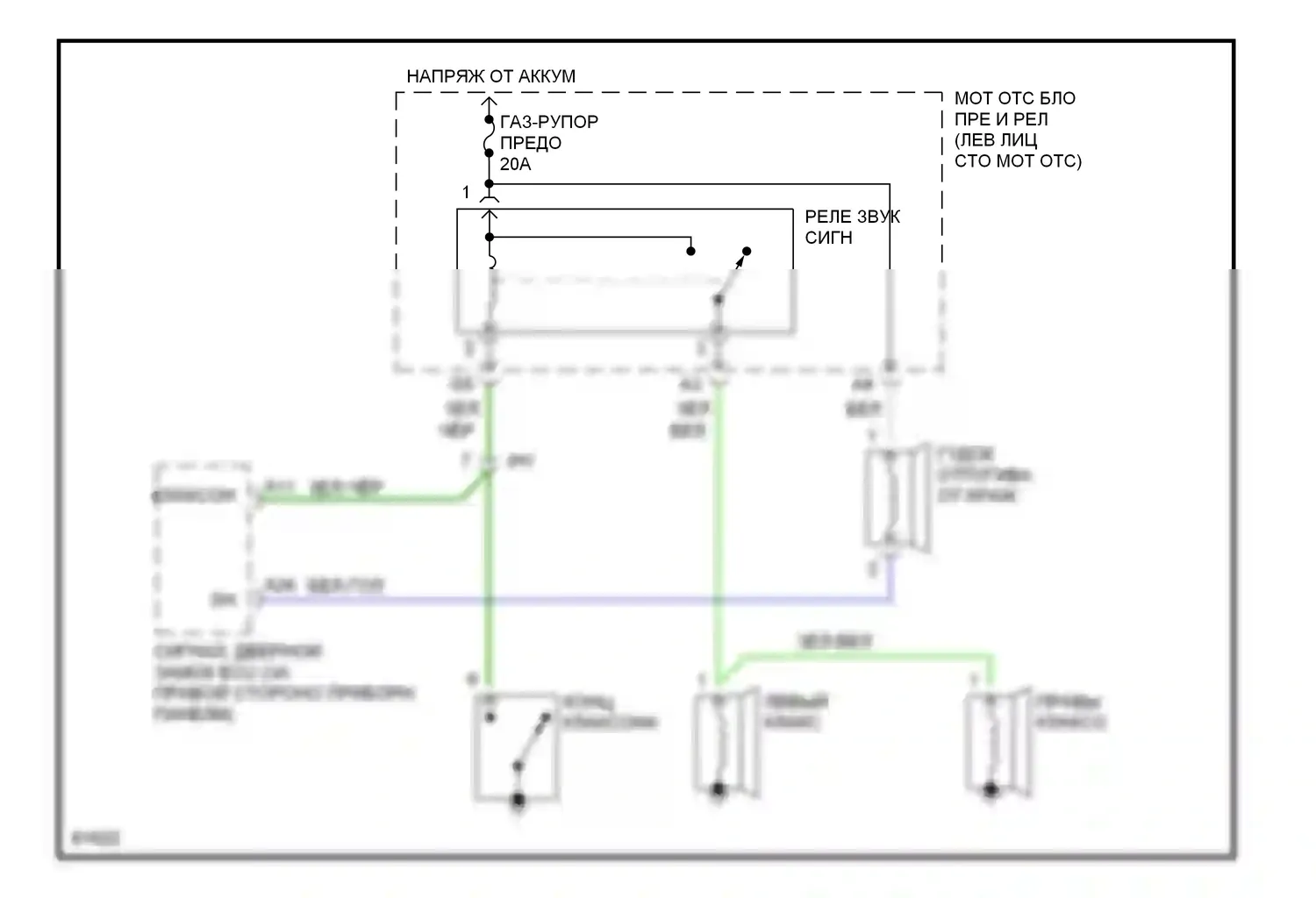 Avalon Toyota XX10 (1994-1997): Электросхема клаксона 