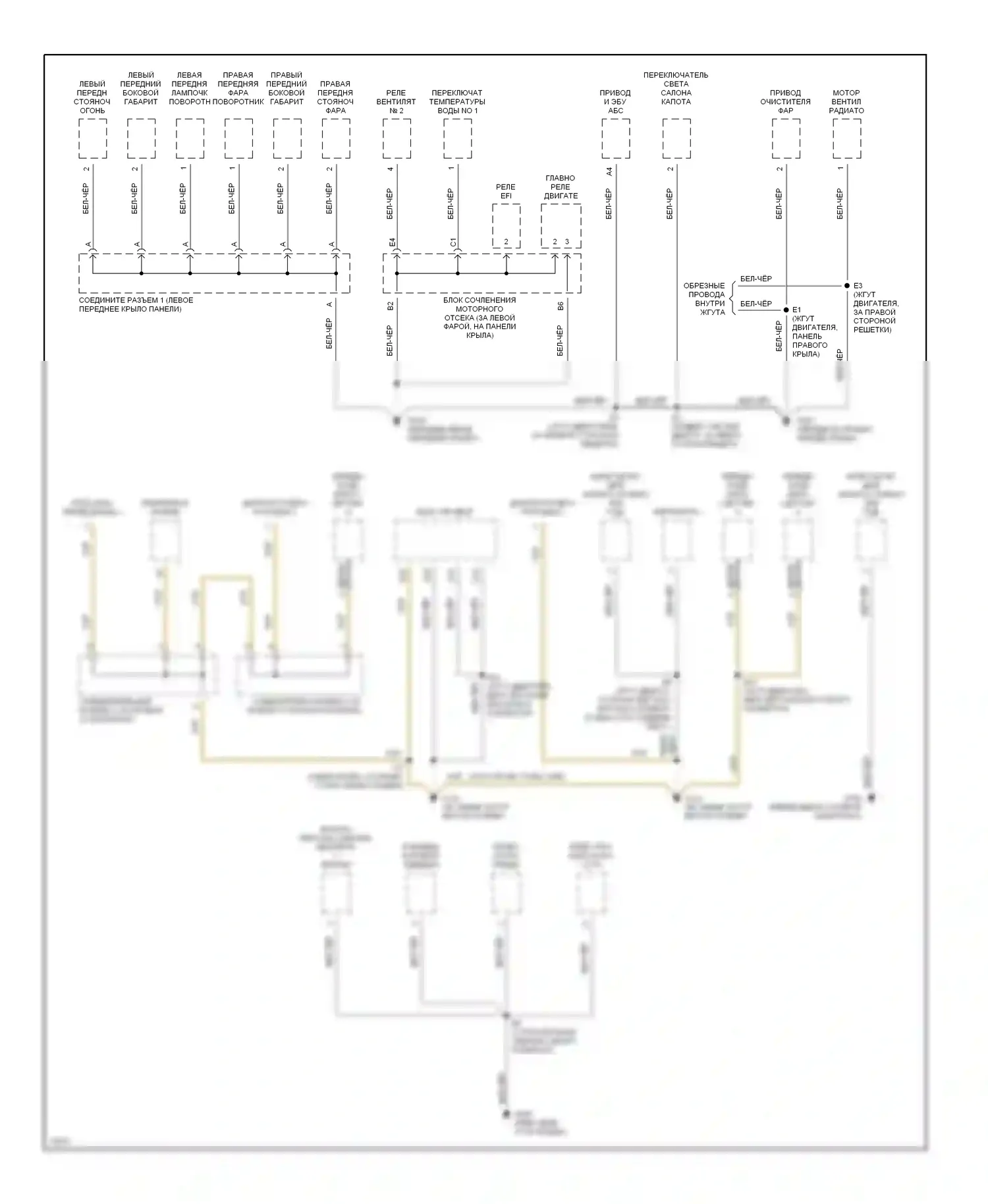 Avalon Toyota XX10 (1994-1997): Электросхема точек подключения масс (1 из 4) 
