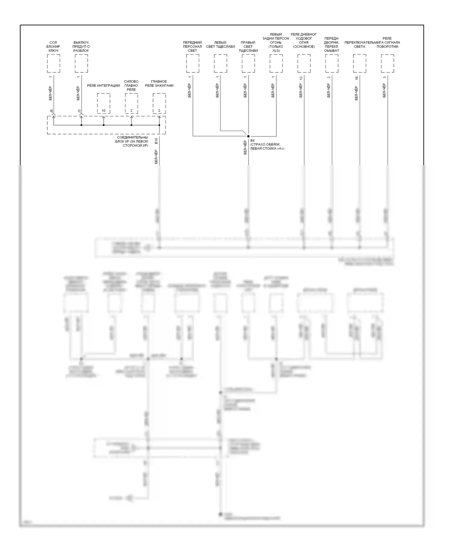 Avalon Toyota XX10 (1994-1997): Электросхема точек подключения масс (2 из 4) 