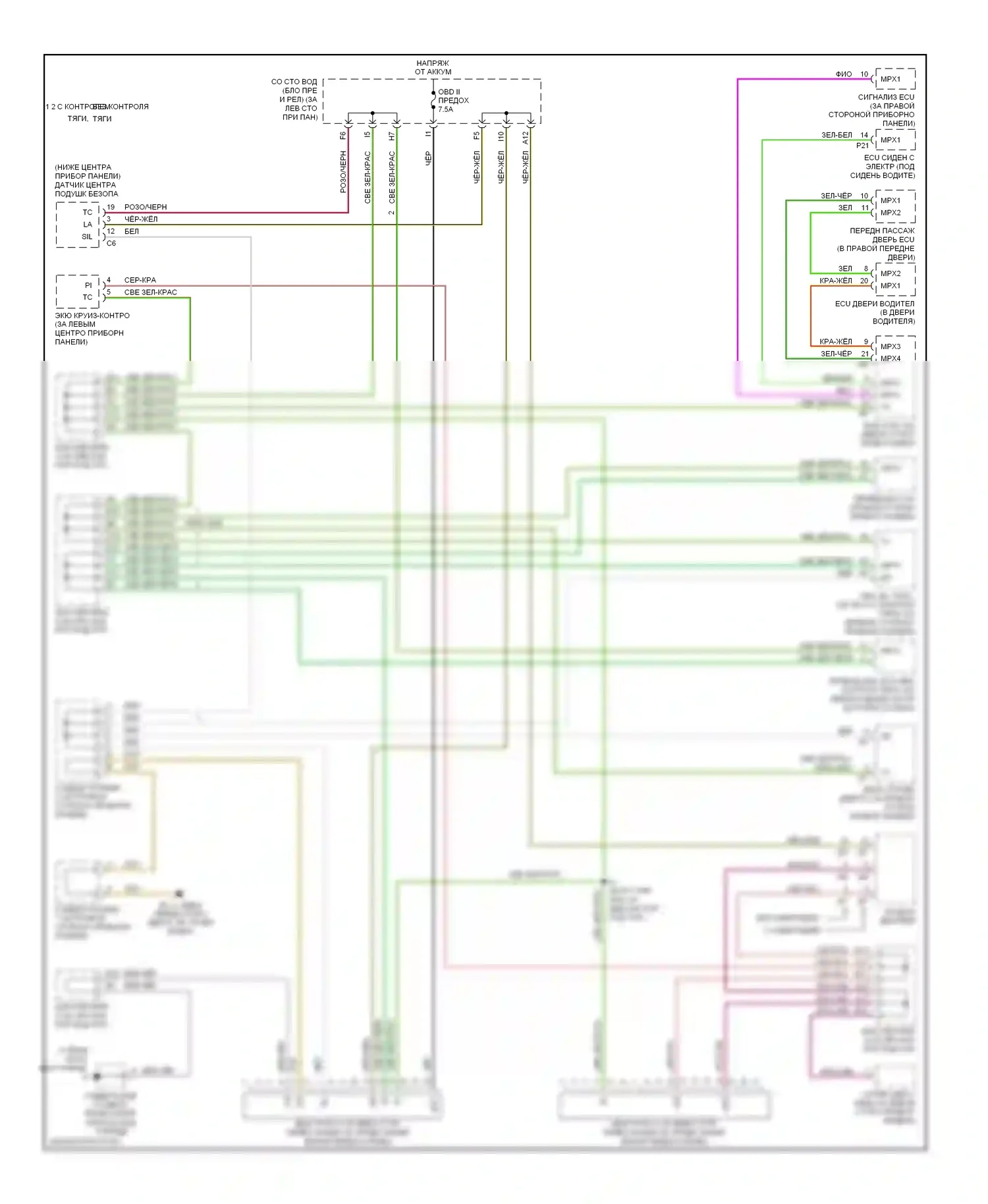 Avalon Toyota XX20 рестайлинг (2002-2005): Can шина электросхема 