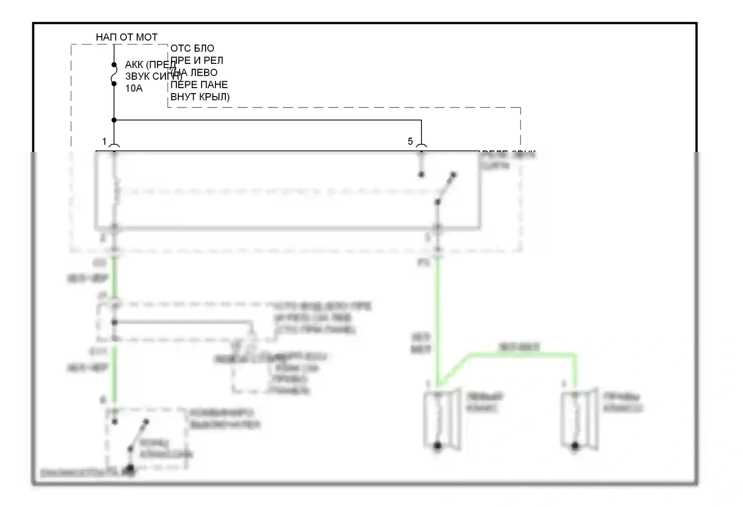 Avalon Toyota XX20 рестайлинг (2002-2005): Электросхема клаксона 