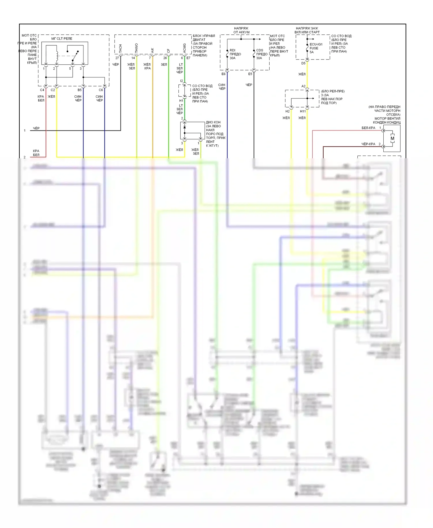 Avalon Toyota XX20 рестайлинг (2002-2005): Электросхема климат контроля (2 из 2) 