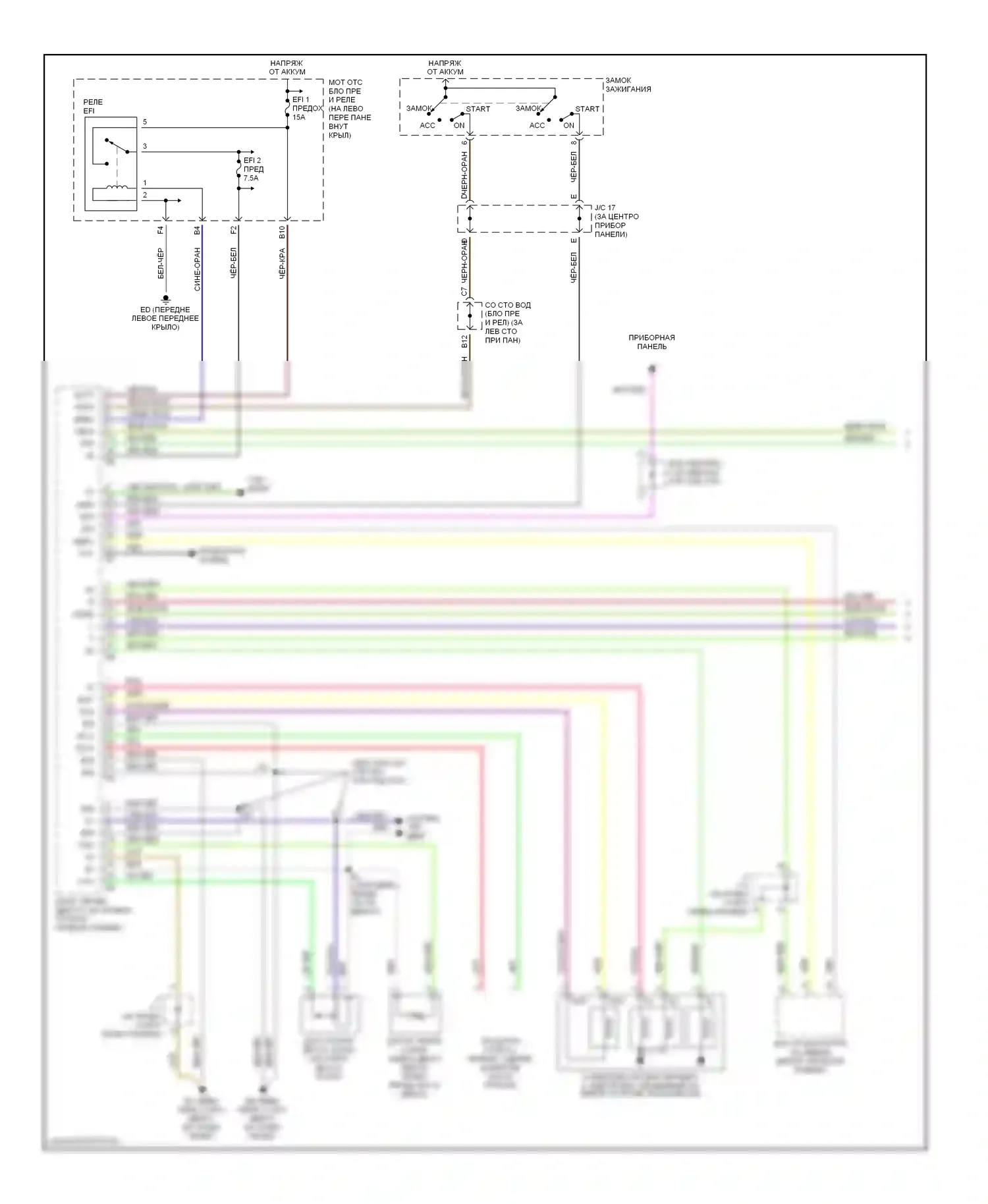 Avalon Toyota XX20 рестайлинг (2002-2005): Электросхема автоматической коробки передач (1 из 2) 