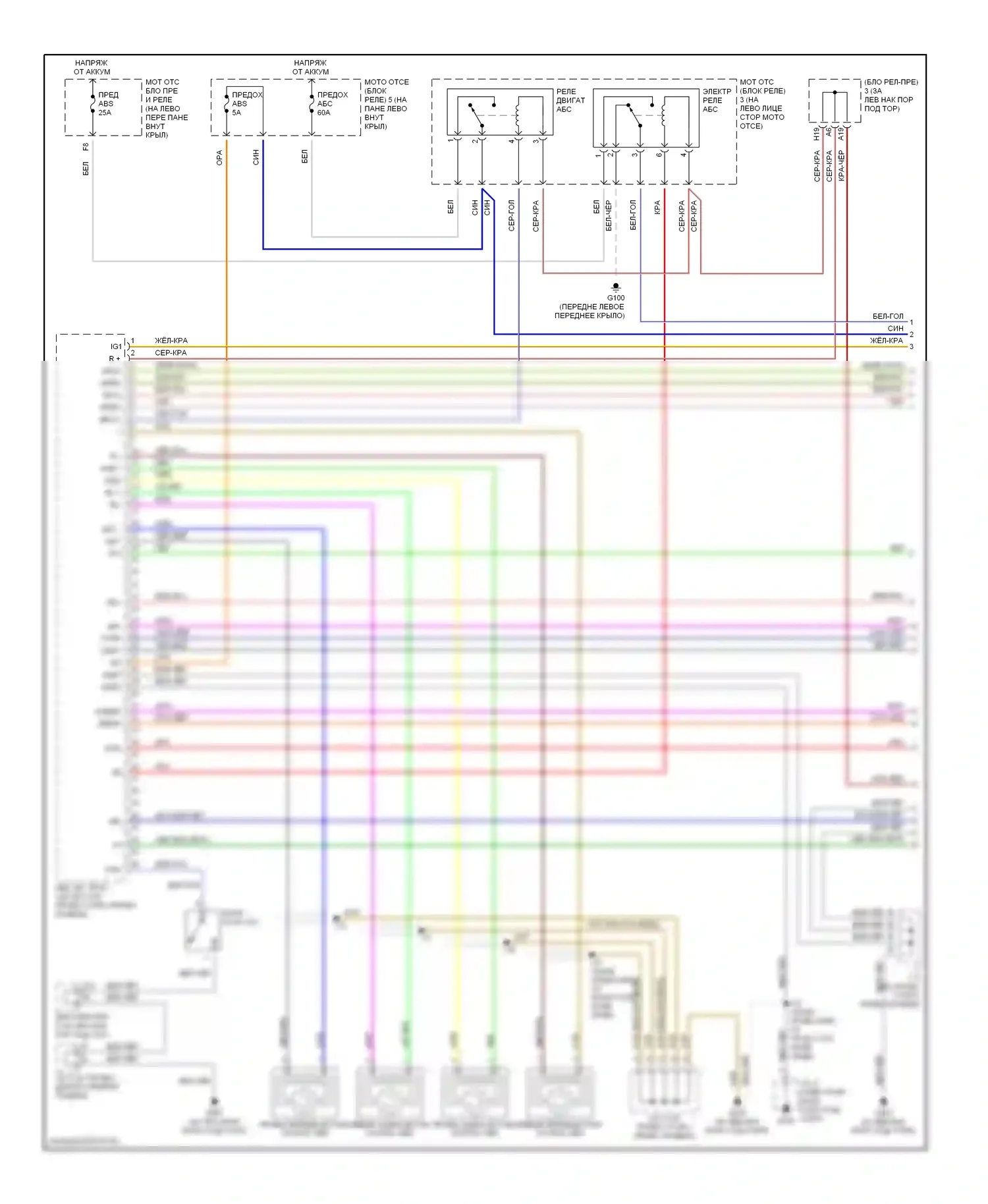 Avalon Toyota XX20 (1999-2002): Электросхемы антиблокировочной системы abs, с контролем тяги (1 из 3) 