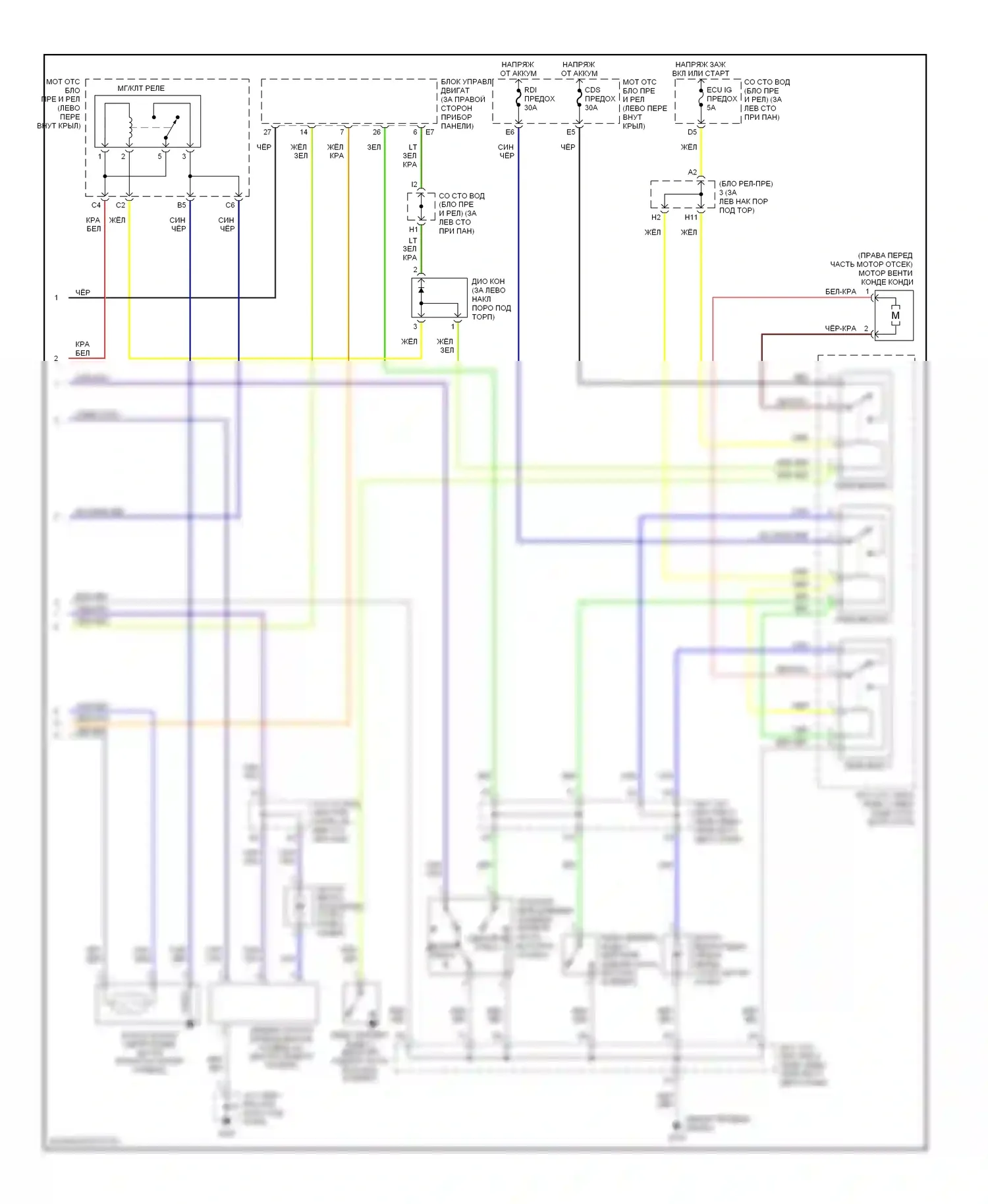 Avalon Toyota XX20 (1999-2002): Электросхема климат контроля (2 из 2) 