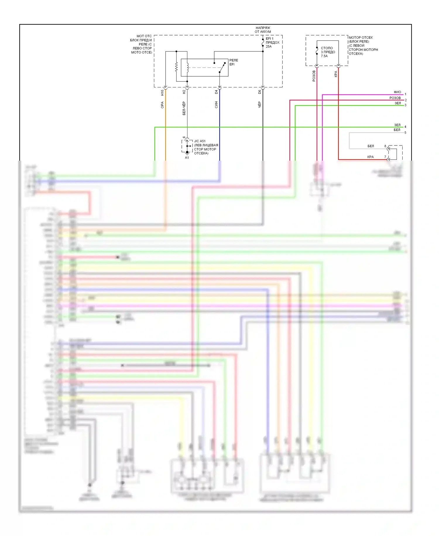 Avalon Toyota XX30 рестайлинг (2007-2010): Электросхема динамического лазерного круиз-контроля (1 из 3) 