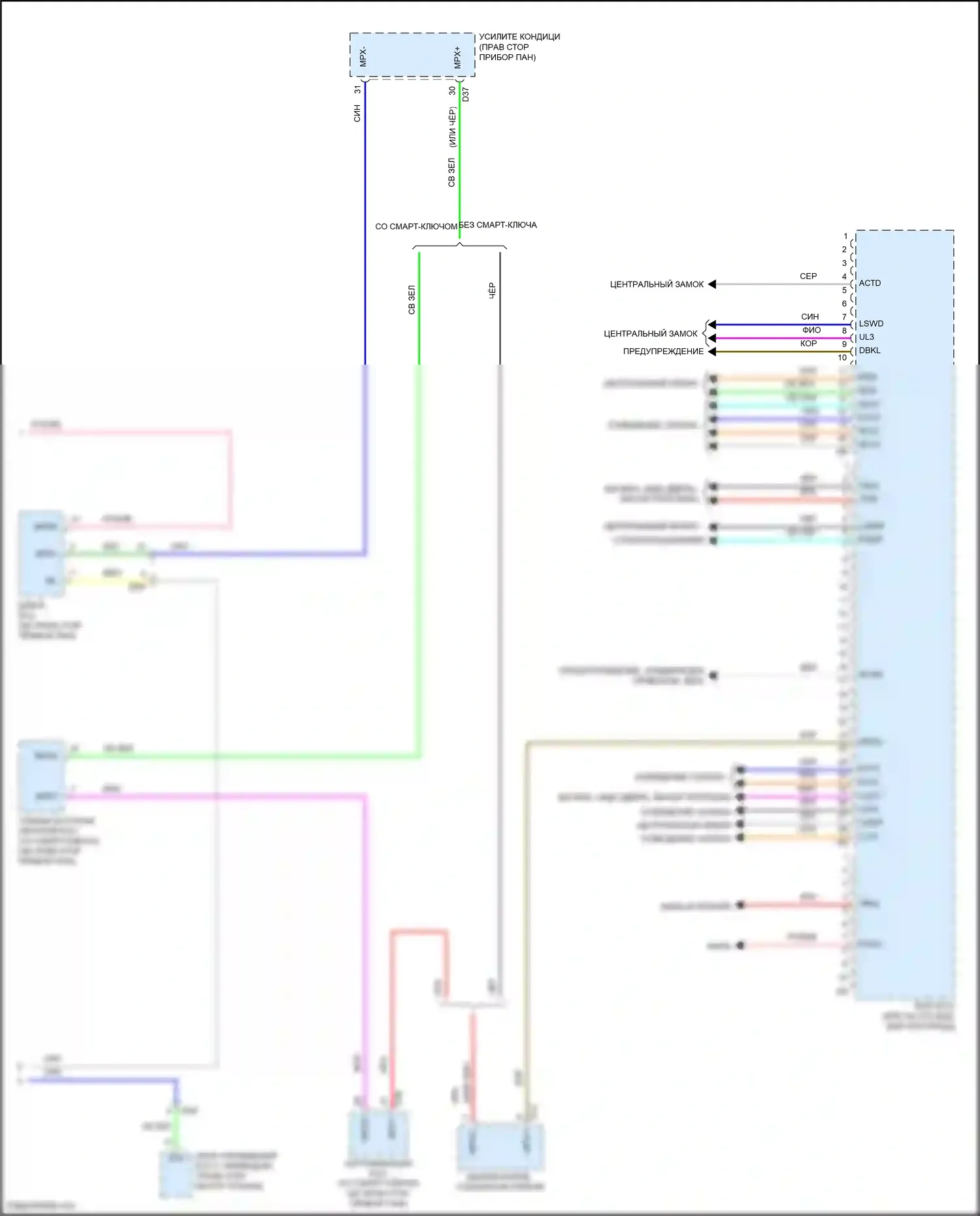 Avalon Toyota XX30 рестайлинг 2 (2010-2012): Электросхема блоков управления кузовом (2 из 2) 