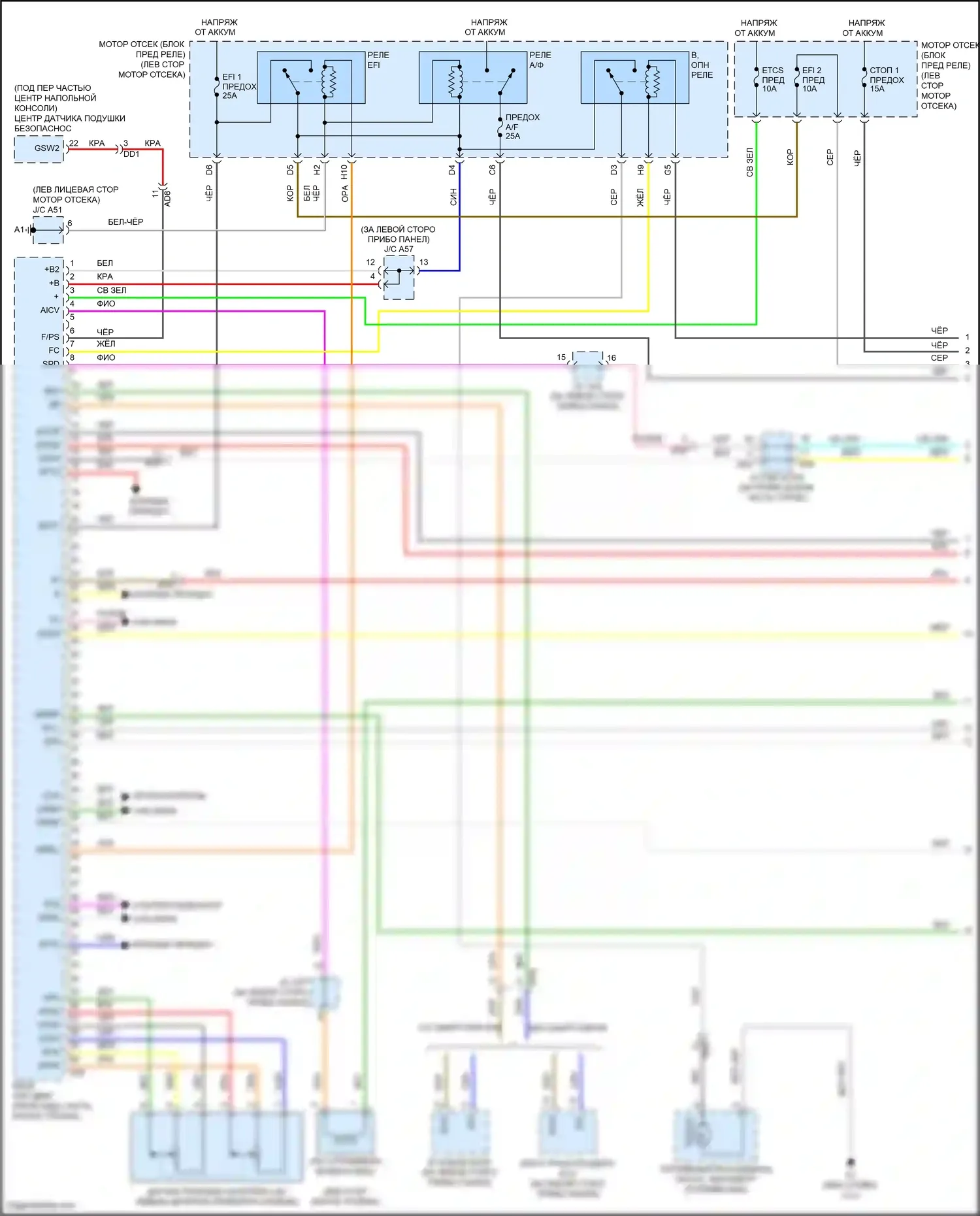 Avalon Toyota XX30 рестайлинг 2 (2010-2012): Электросхема двигателя 3.5l (1 из 5) 