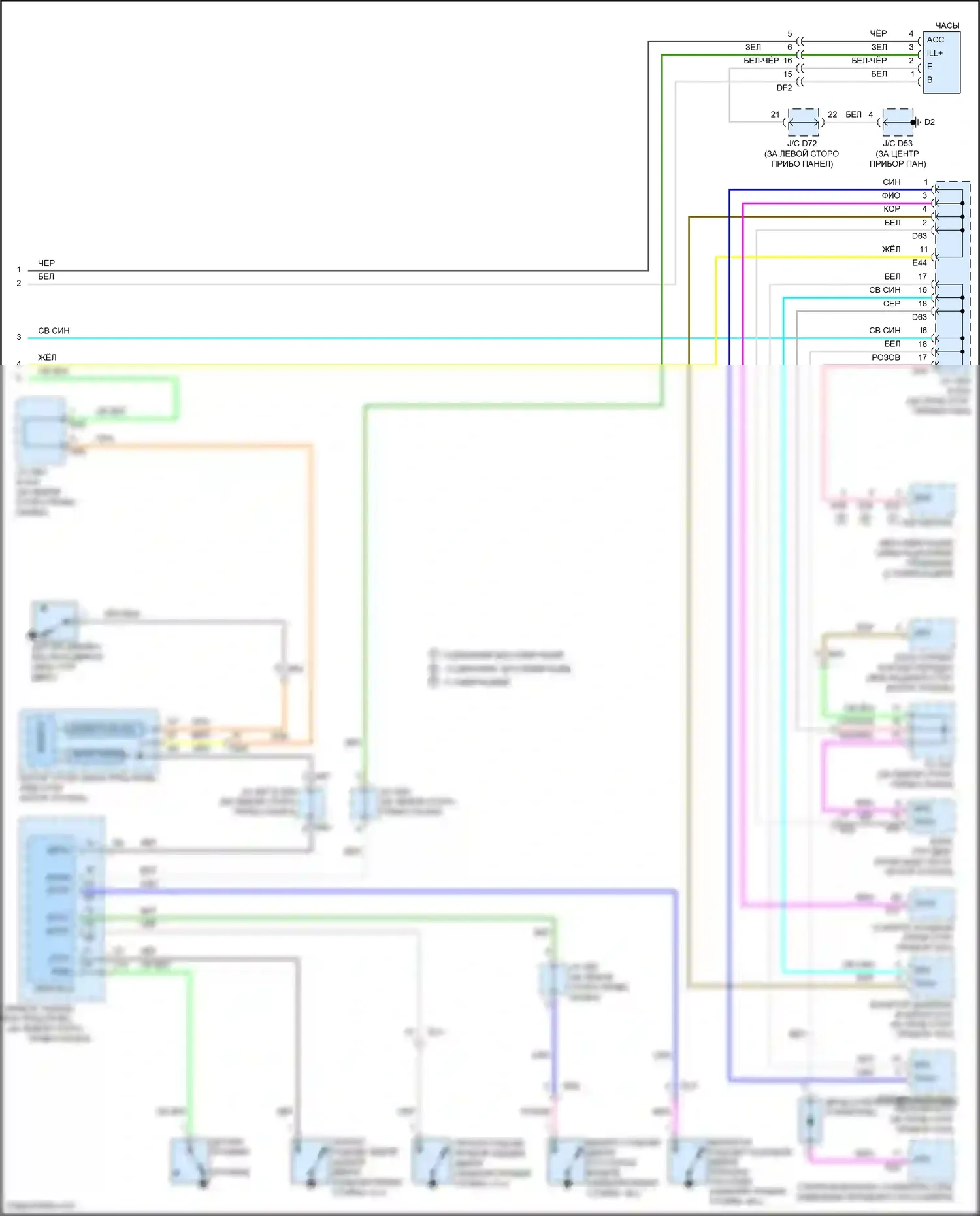 Avalon Toyota XX30 рестайлинг 2 (2010-2012): Электросхема приборной панели (2 из 2) 