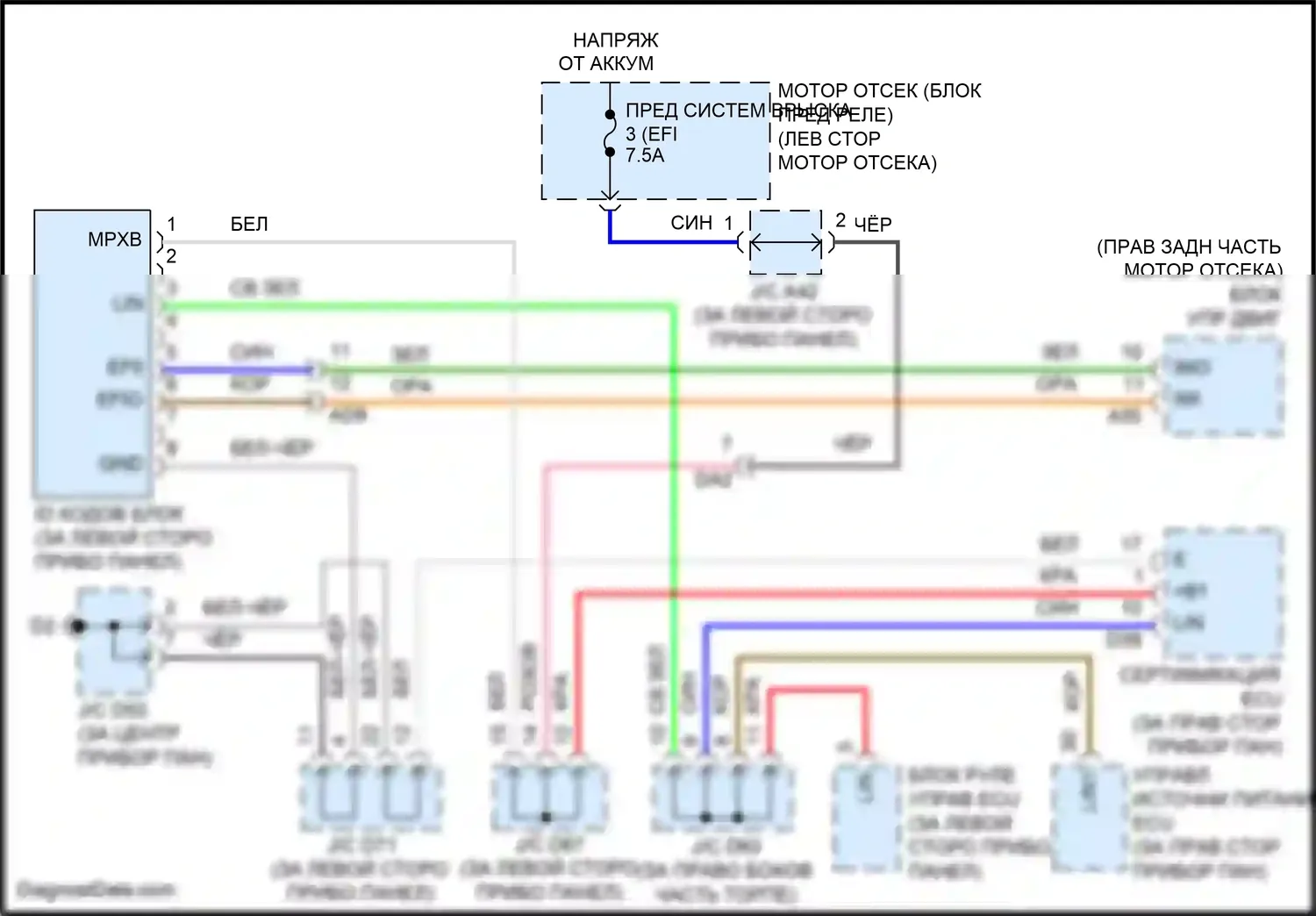 Avalon Toyota XX30 рестайлинг 2 (2010-2012): Электросхема иммобилайзера, с интеллектуальным ключом 