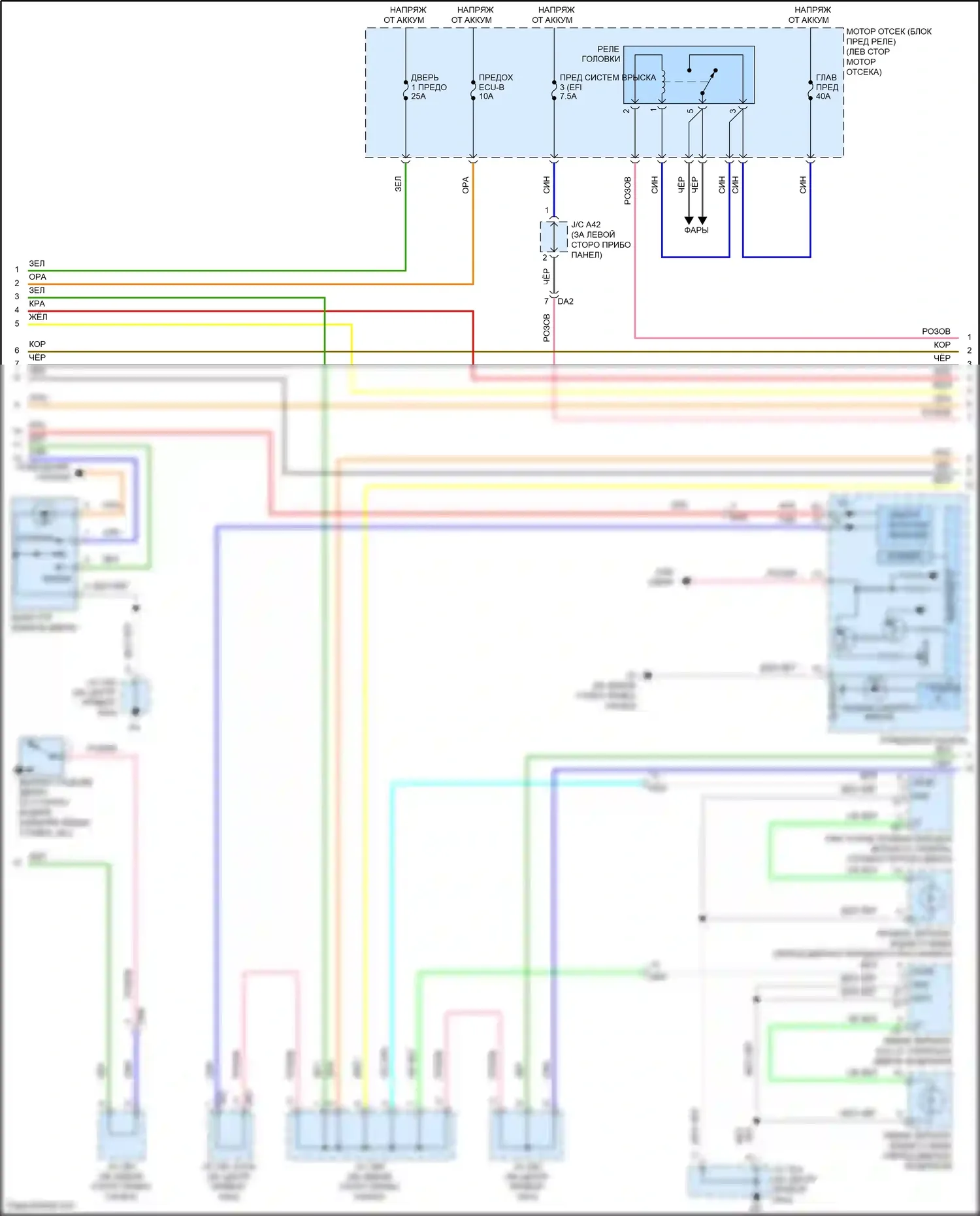 Avalon Toyota XX30 рестайлинг 2 (2010-2012): Электросхема центрального замка, с интеллектуальной системой ключей (2 из 4) 