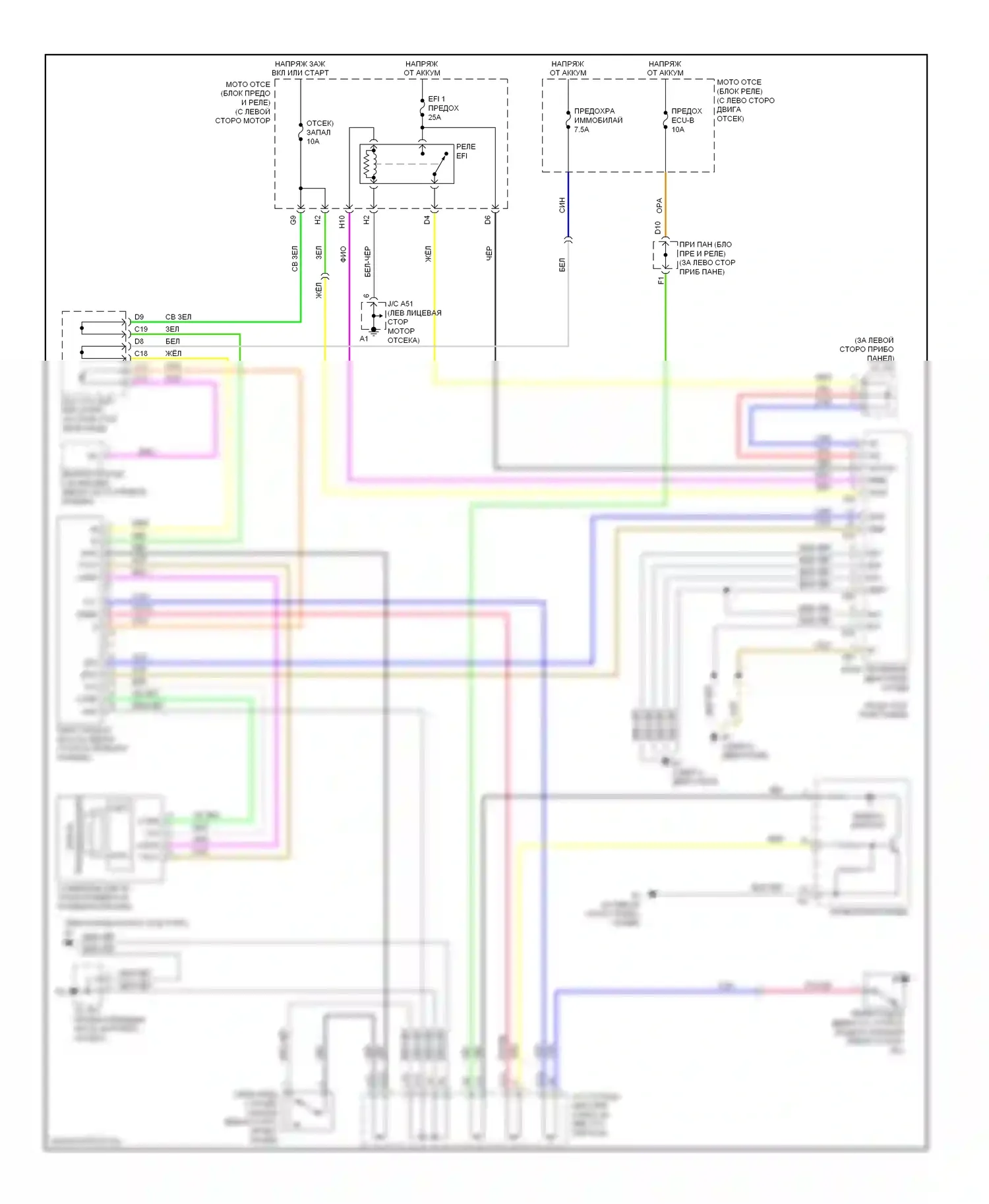 Avalon Toyota XX30 (2005-2007): Электросхема иммобилайзера, без смарт-ключа 