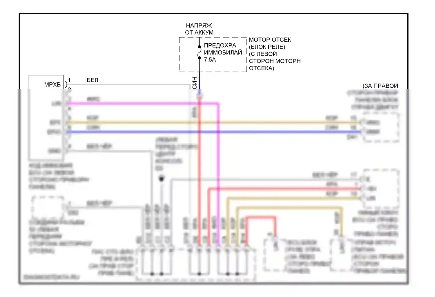 Avalon Toyota XX30 (2005-2007): Электросхема иммобилайзера, с интеллектуальным ключом 