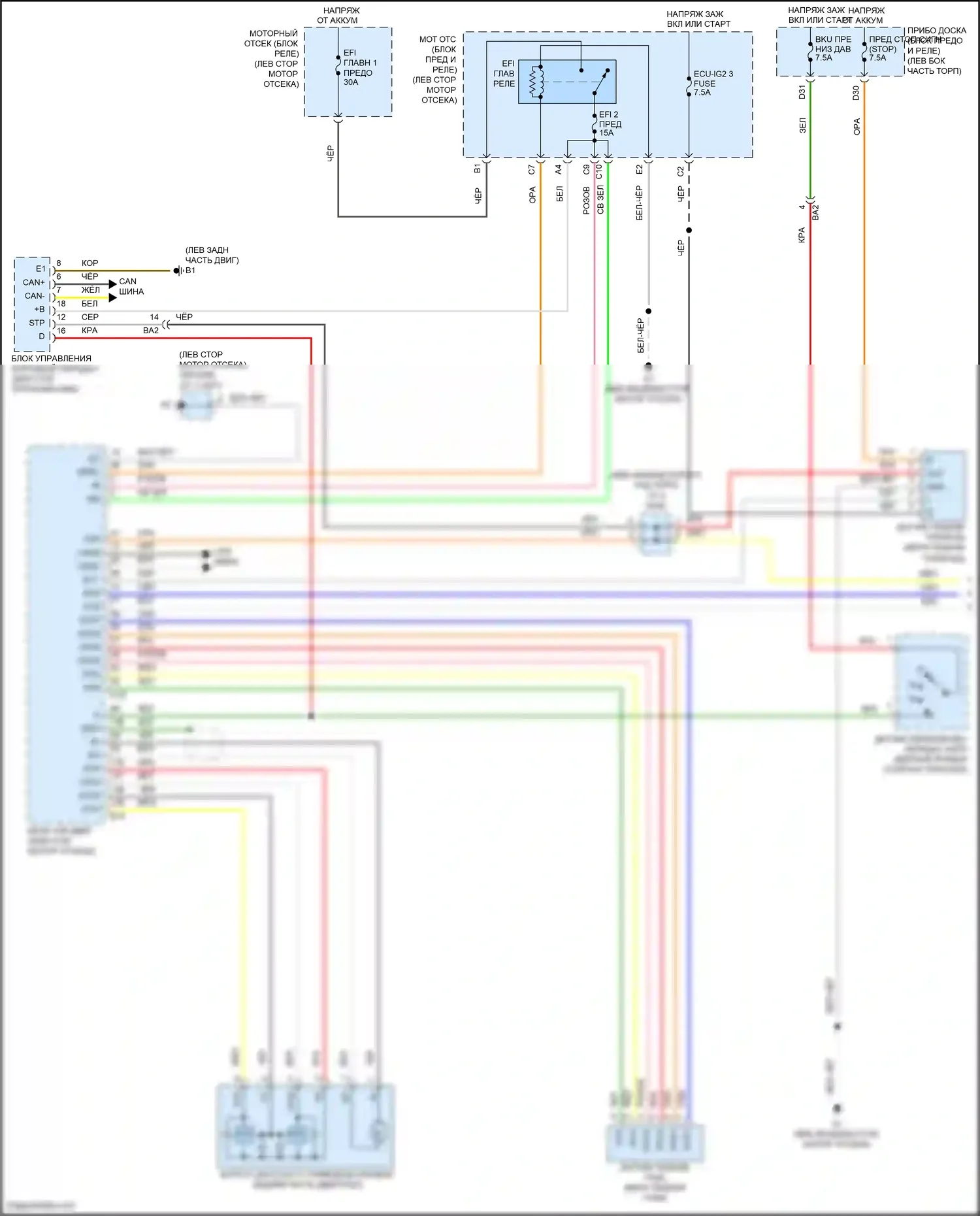 Avalon Toyota XX40 рестайлинг (2015-2018): Электросхема круиз-контроля, кроме гибридного (1 из 2) 