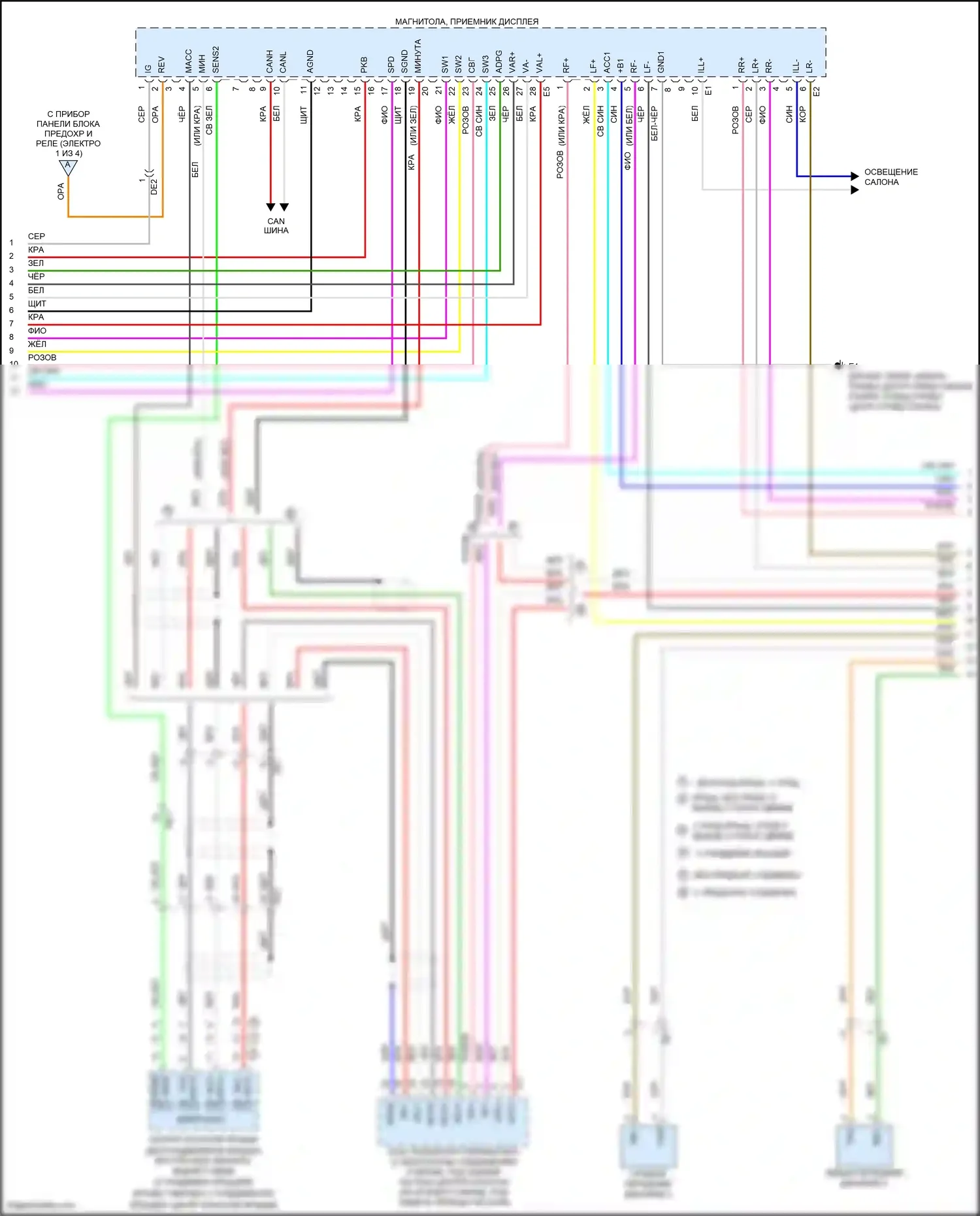 Avalon Toyota XX40 рестайлинг (2015-2018): Электросхема 8-акустической системы (3 из 4) 