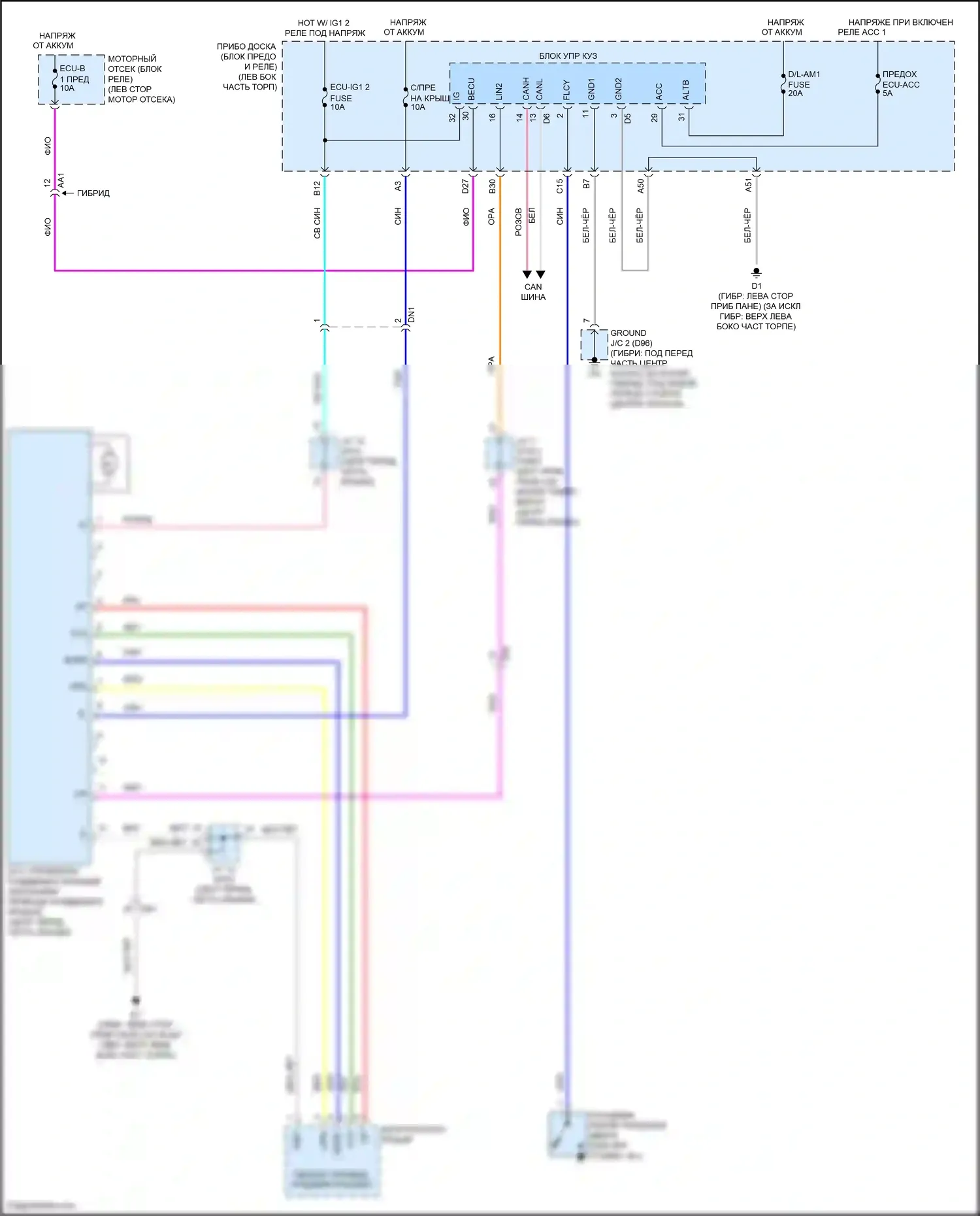 Avalon Toyota XX40 рестайлинг (2015-2018): Электросхема складной крыши/люка 