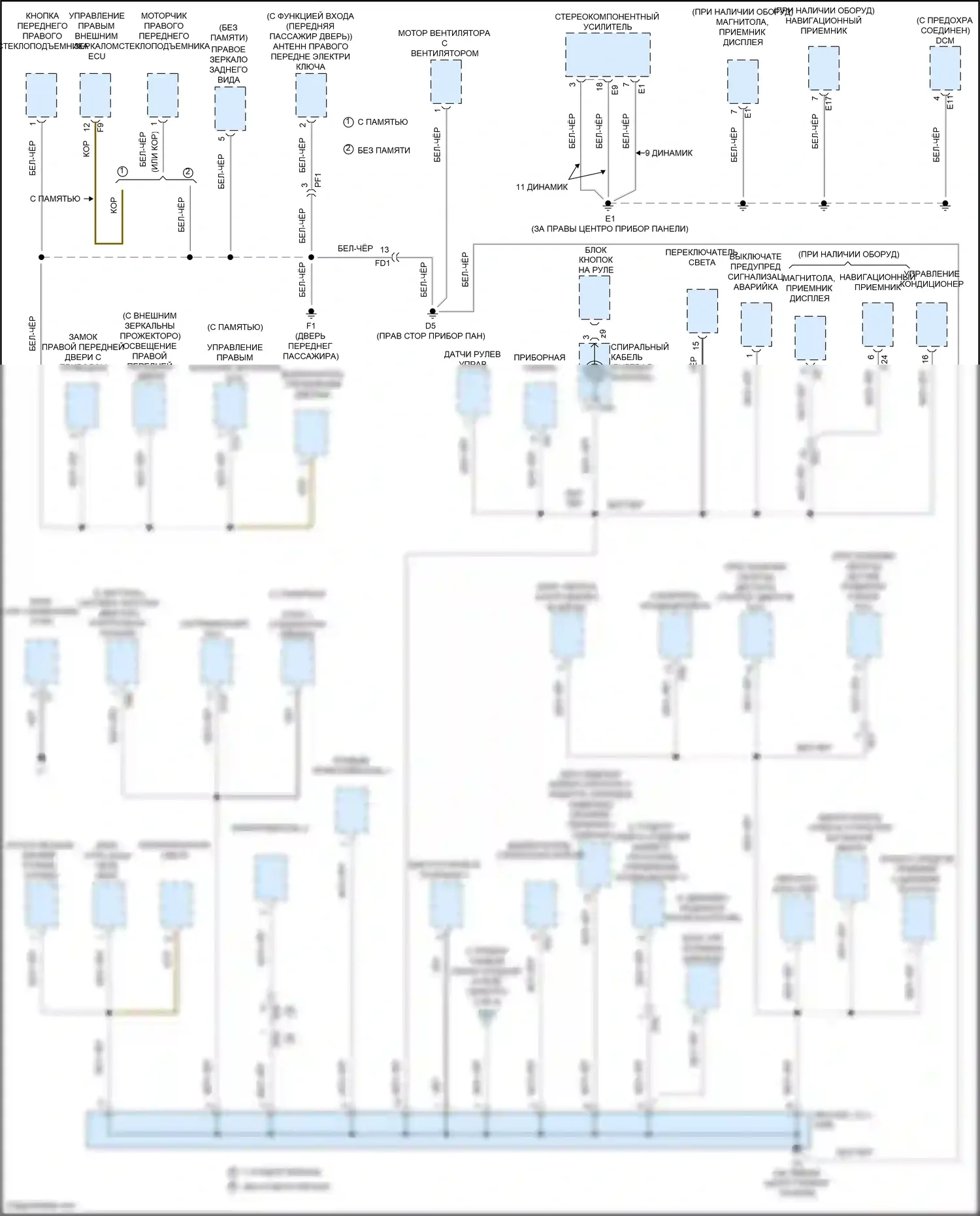 Avalon Toyota XX40 рестайлинг (2015-2018): Электросхема разводки массы, гибридная (3 из 4) 
