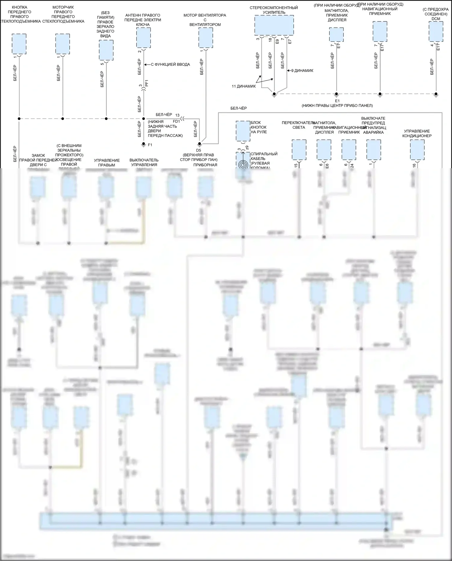 Avalon Toyota XX40 рестайлинг (2015-2018): Электросхема разводки массы, за исключением гибридной (3 из 4) 