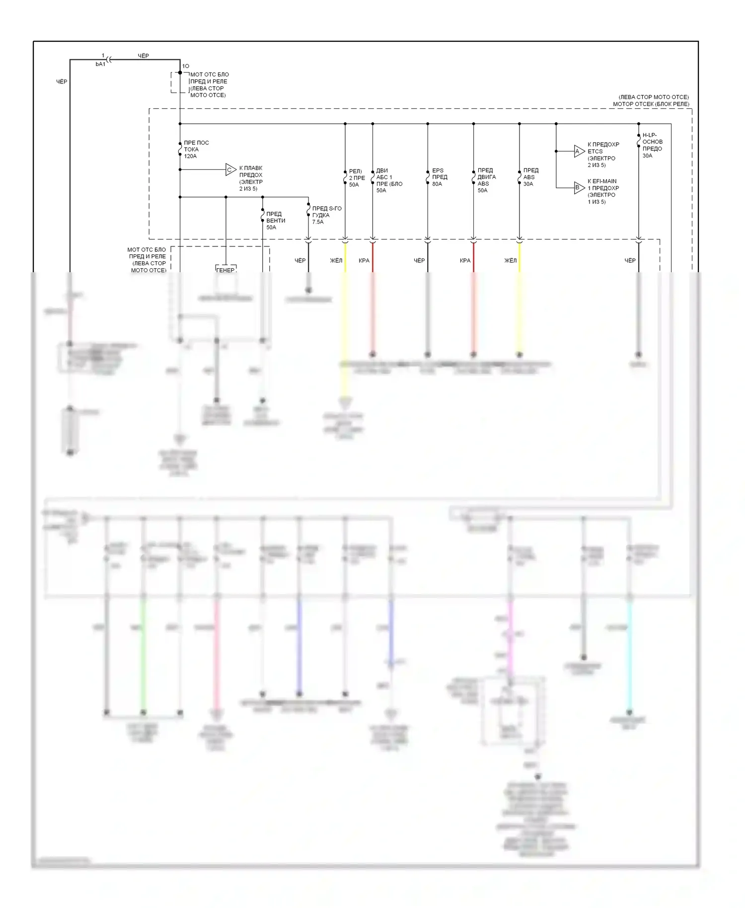 Avalon Toyota XX40 (2012-2015): Электросхема блока предохранителей реле, гибридного (1 из 5) 