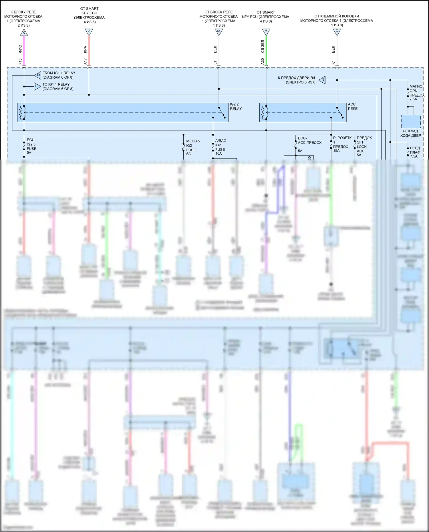 Avalon Toyota XX50 (2018-2024): Электросхема блока предохранителей реле, гибридного (5 из 8) 