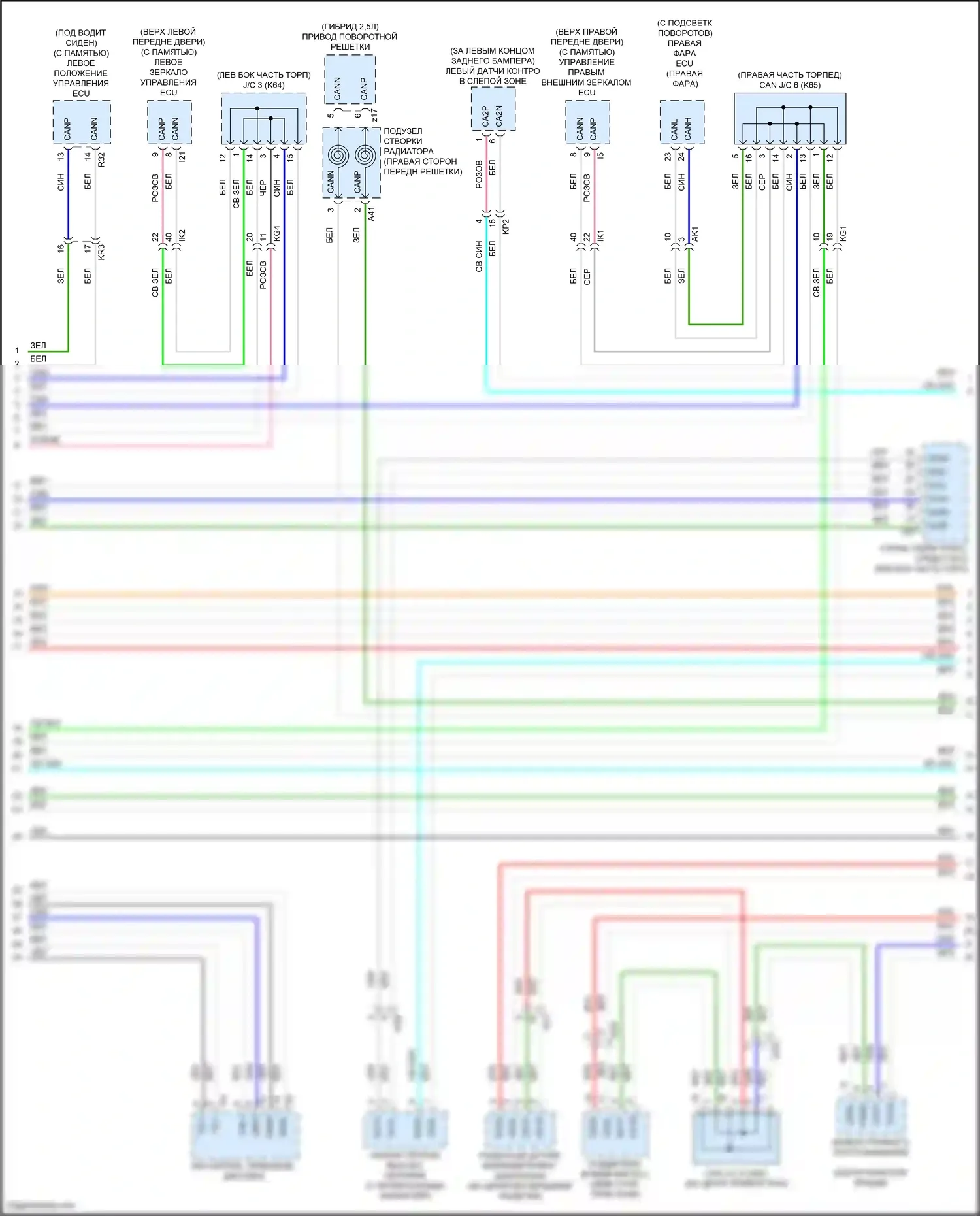 Avalon Toyota XX50 (2018-2024): Can шина электросхема (3 из 4) 