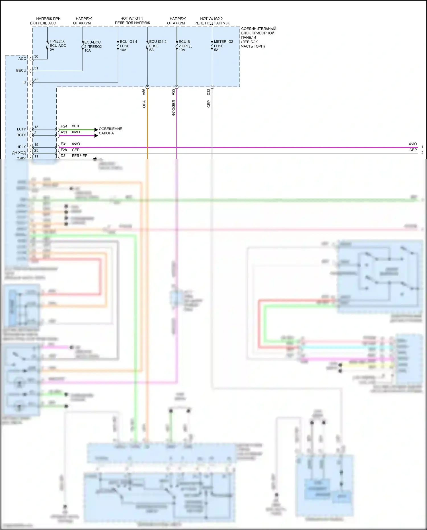 Avalon Toyota XX50 (2018-2024): Электросхема фар (1 из 3) 