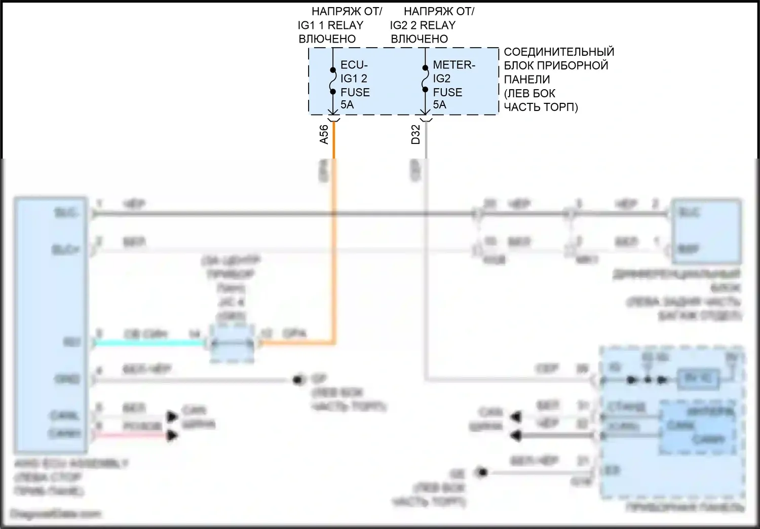 Avalon Toyota XX50 (2018-2024): 2.5l, 4wd электросхема 