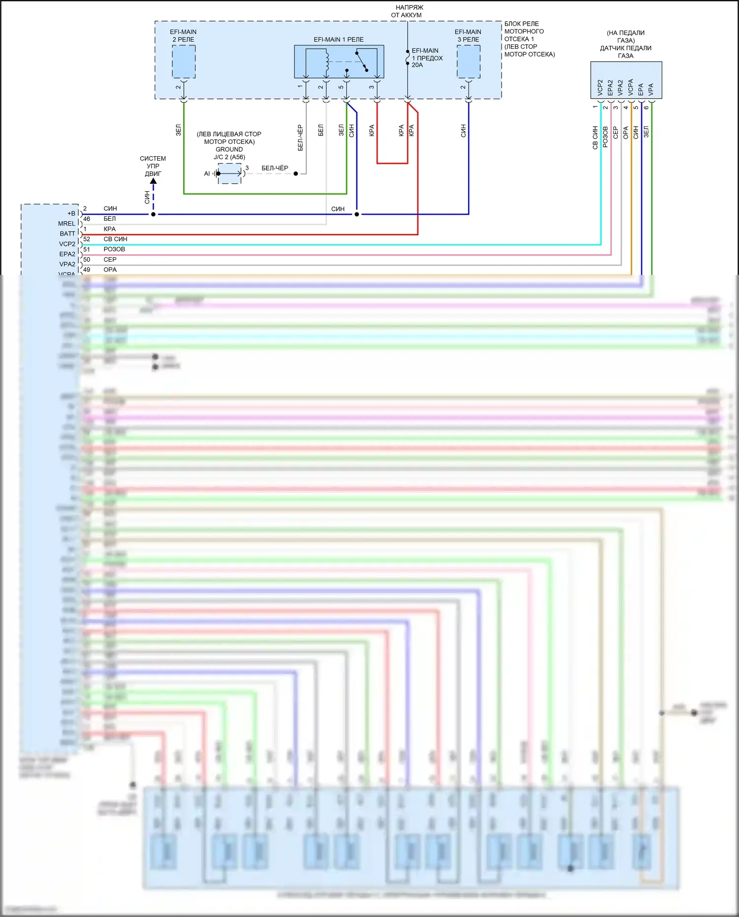 Avalon Toyota XX50 (2018-2024): 3.5l, электросхема соединений коробки передач (1 из 3) 