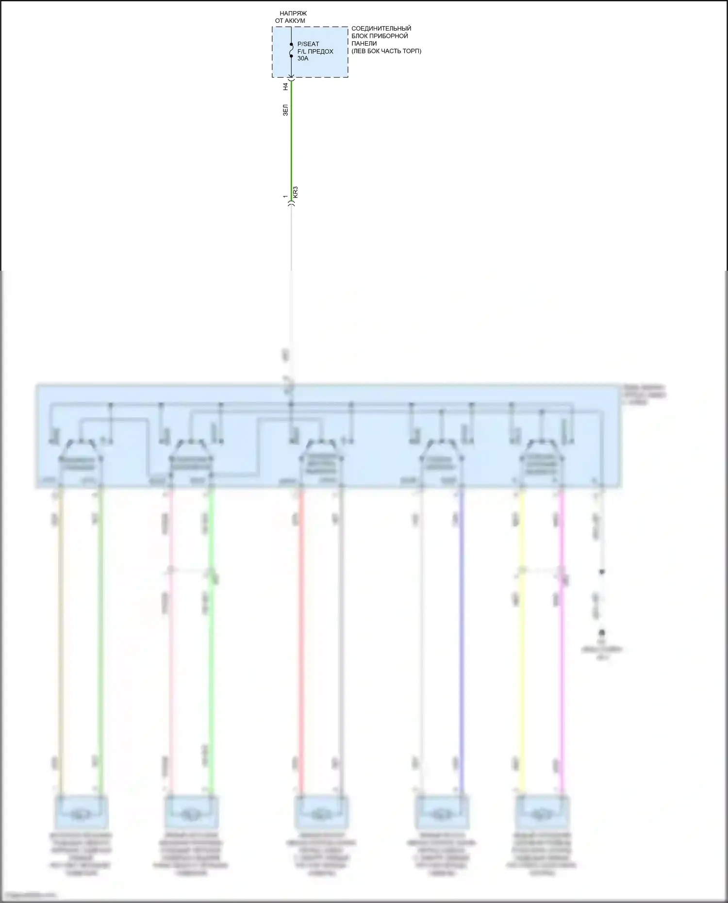 Avalon Toyota XX50 (2018-2024): Питание водительского сиденья электросхема 