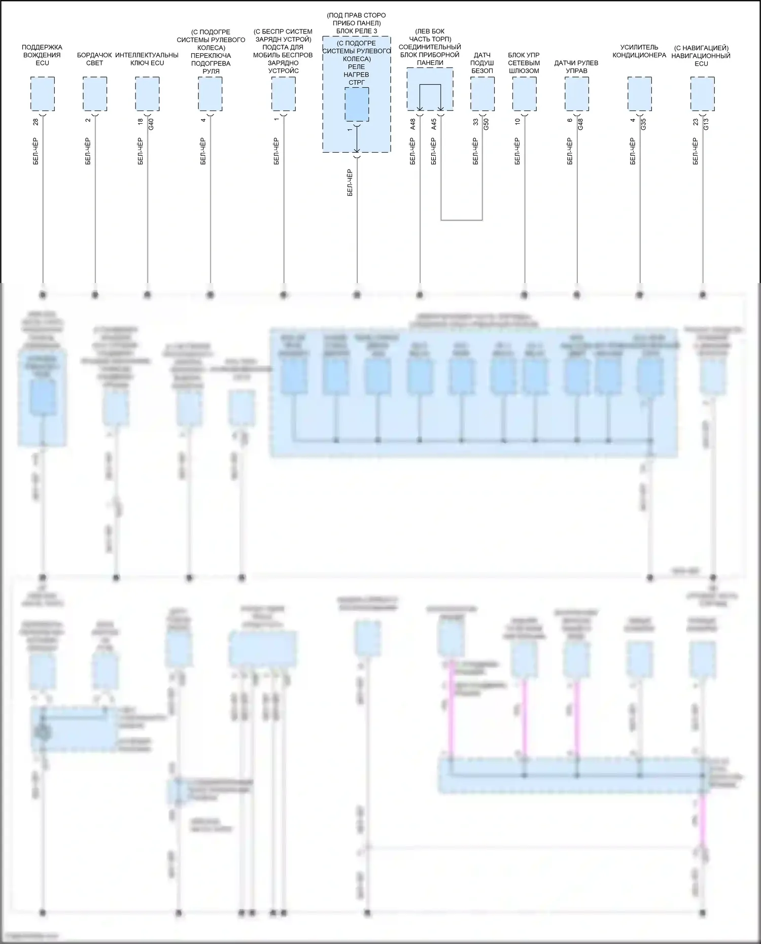 Avalon Toyota XX50 (2018-2024): Электросхема разводки массы, гибридная (3 из 5) 