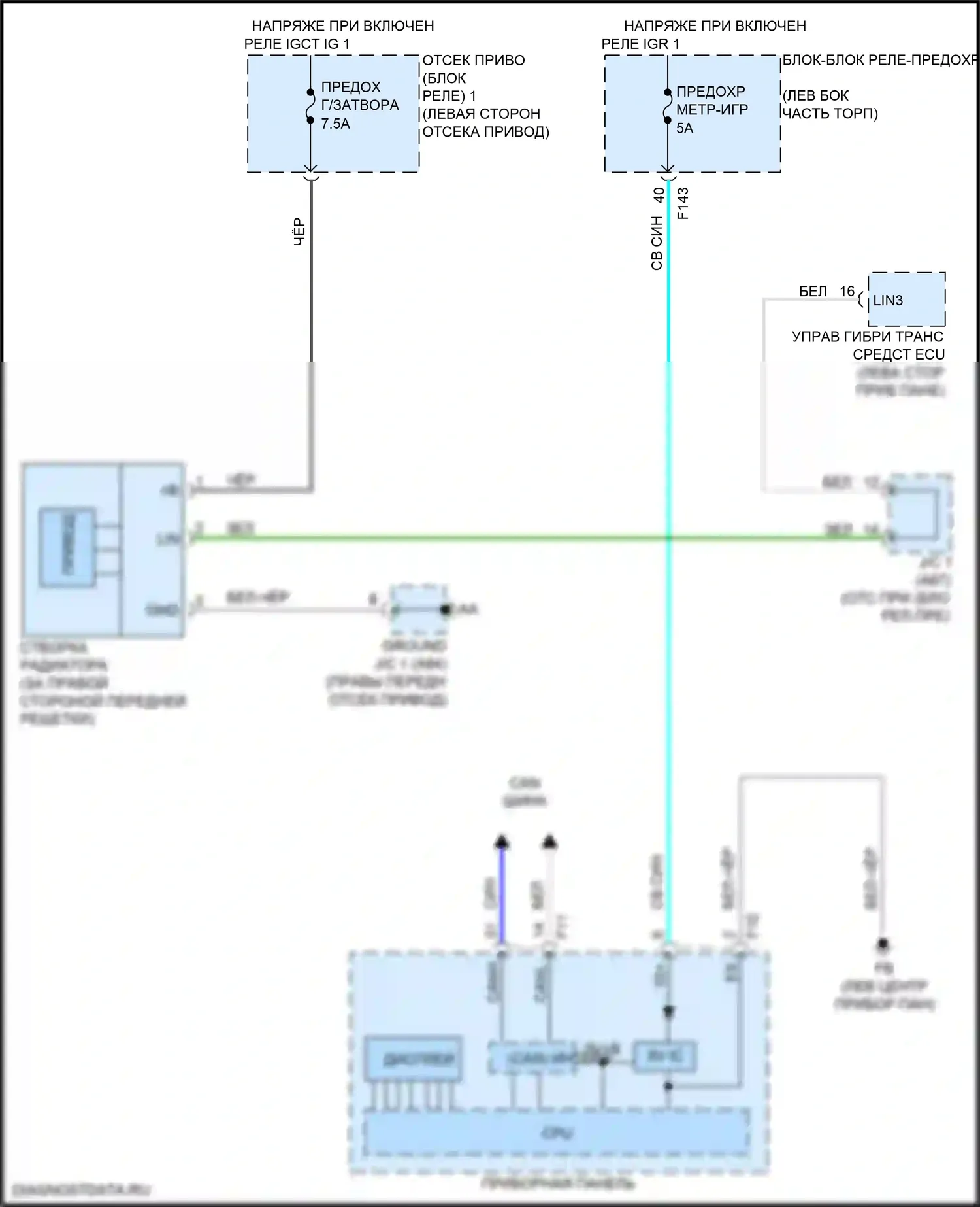 bZ4X Toyota I (2022-2024): Электросхема створки решетки 