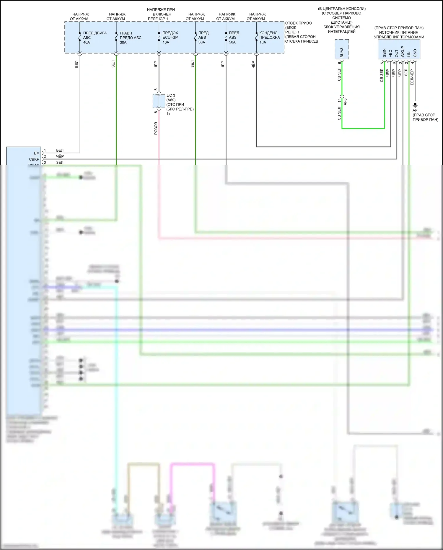 bZ4X Toyota I (2022-2024): Антиблокировочная система abs электросхема (1 из 3) 