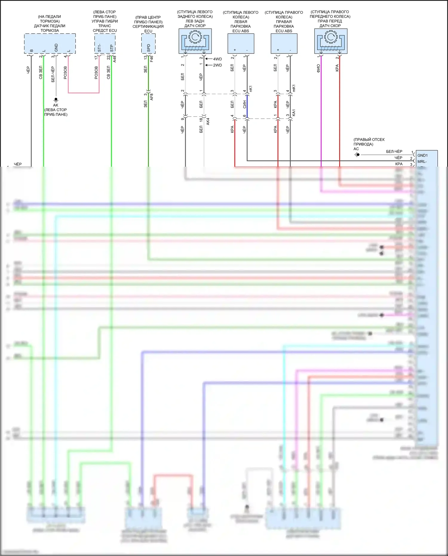 bZ4X Toyota I (2022-2024): Антиблокировочная система abs электросхема (3 из 3) 