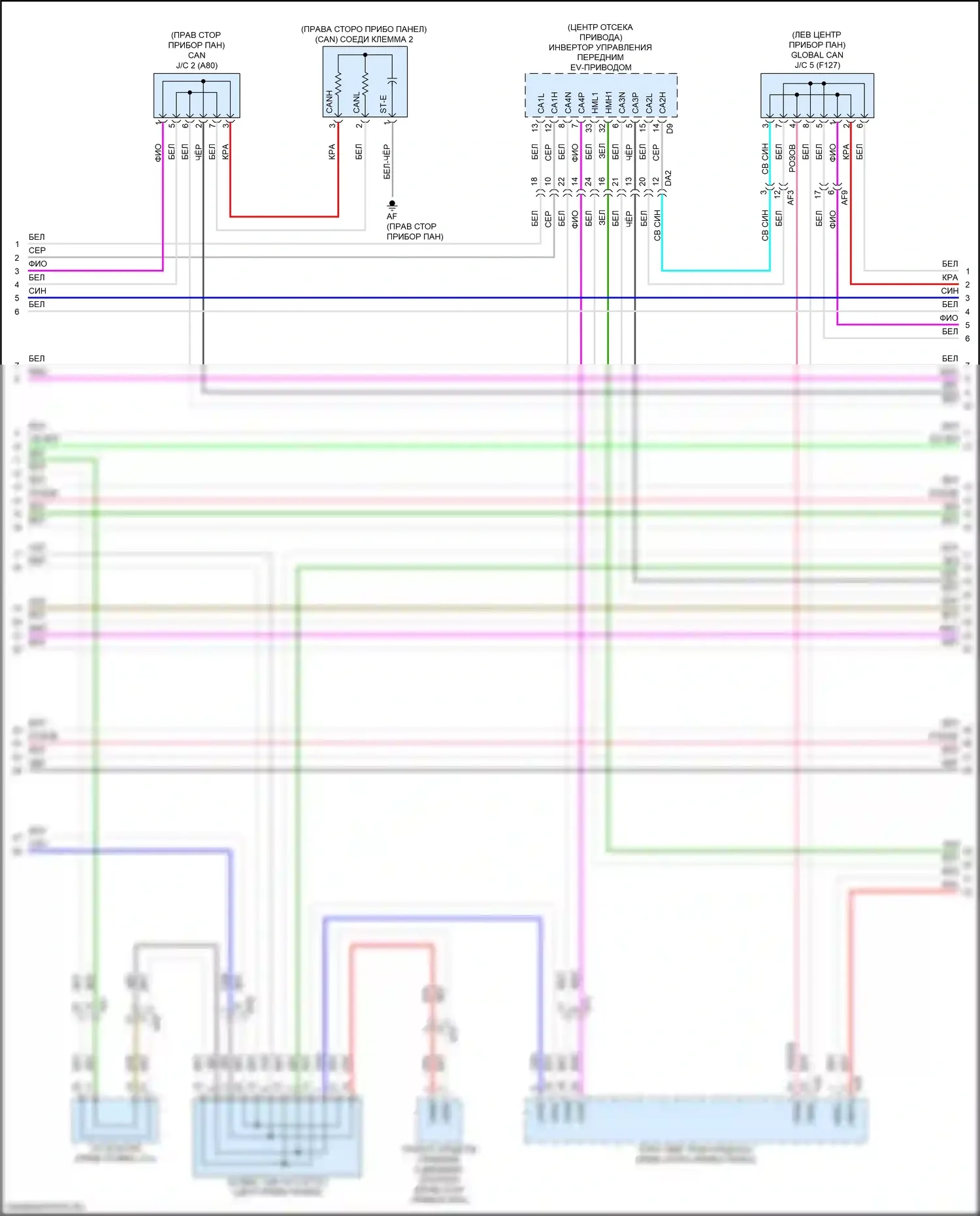 bZ4X Toyota I (2022-2024): Can шина электросхема (4 из 7) 