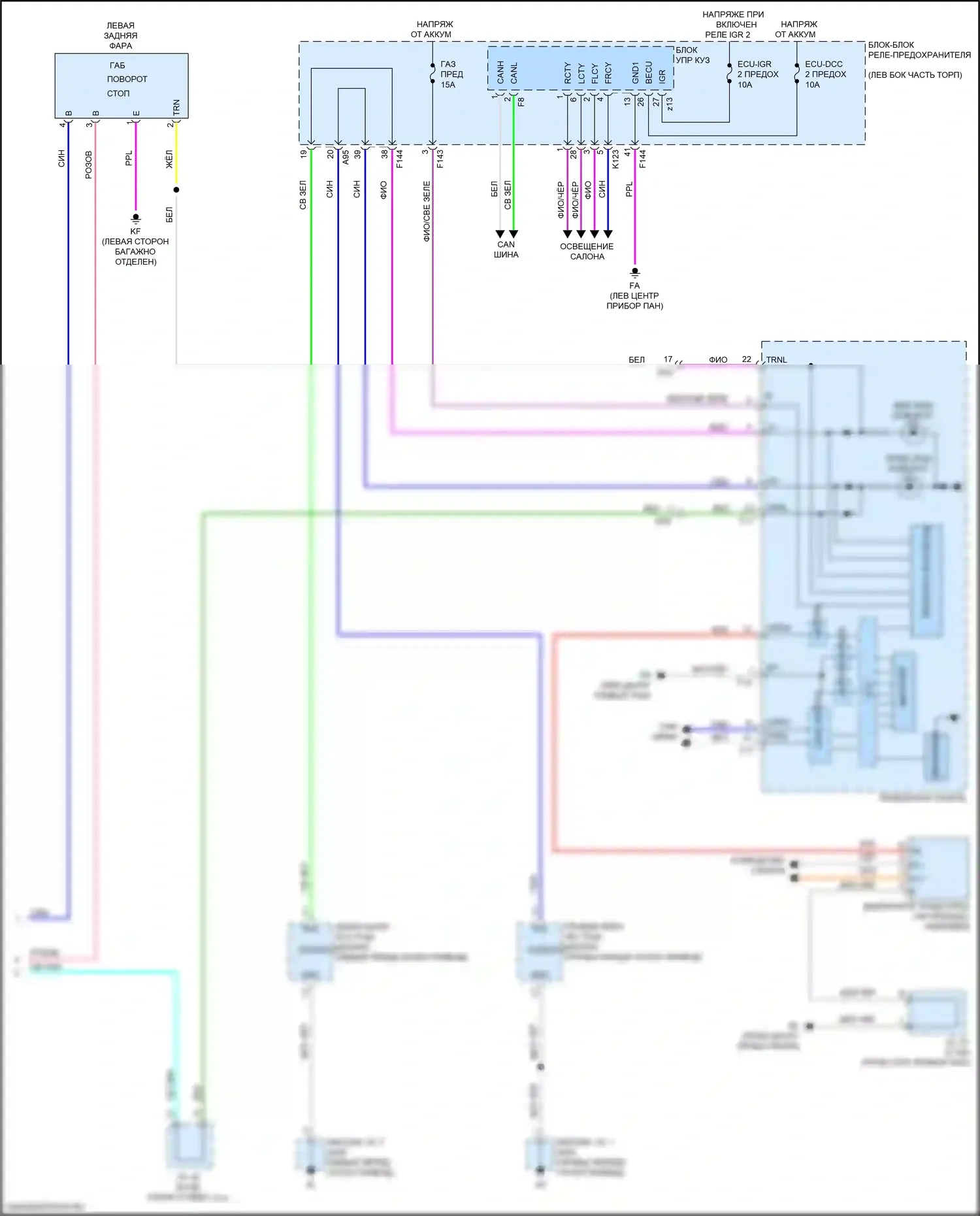 bZ4X Toyota I (2022-2024): Электросхема фар и фонарей (3 из 3) 