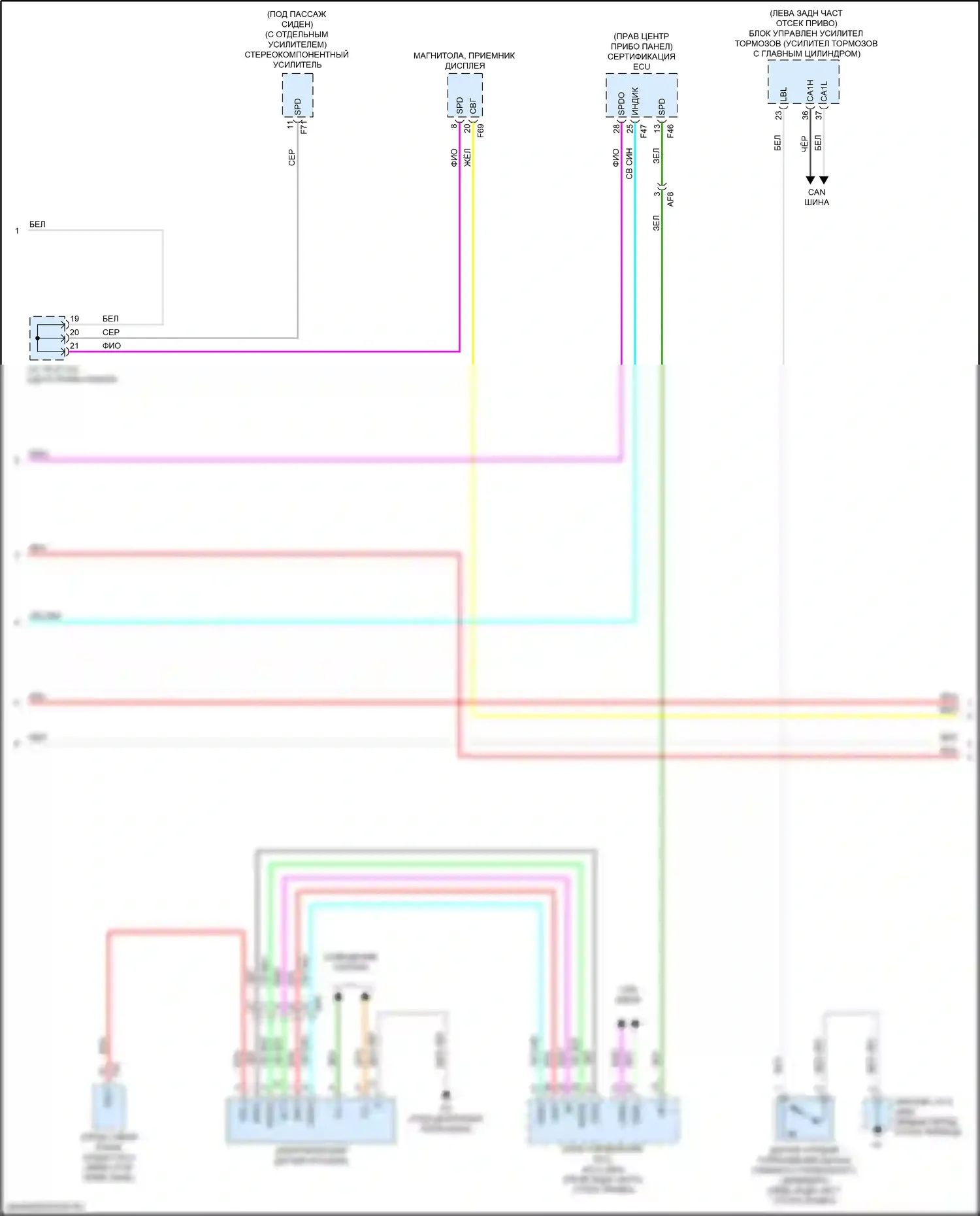 bZ4X Toyota I (2022-2024): Электросхема приборной панели (2 из 3) 