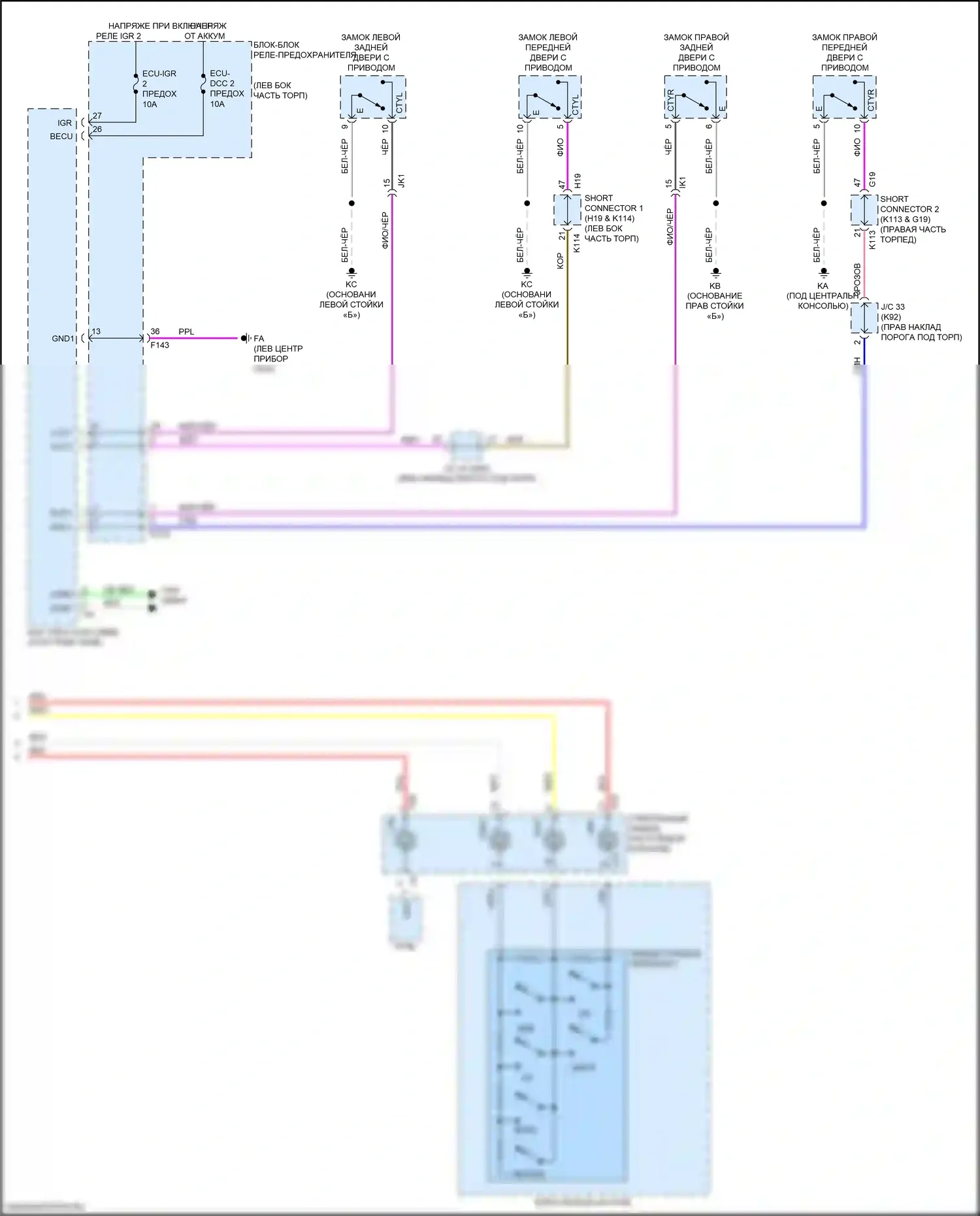 bZ4X Toyota I (2022-2024): Электросхема приборной панели (3 из 3) 
