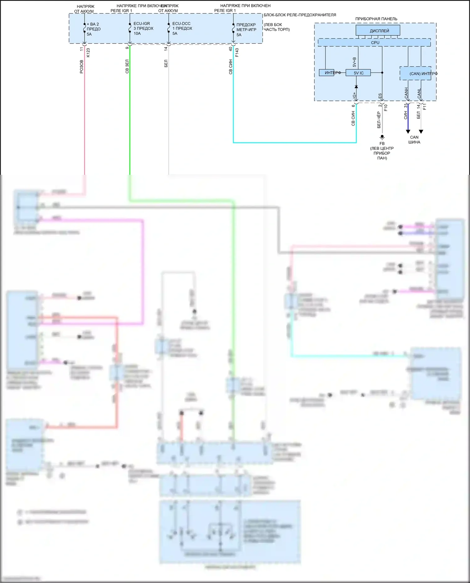 bZ4X Toyota I (2022-2024): Электросхема мониторинга в слепой зоне 