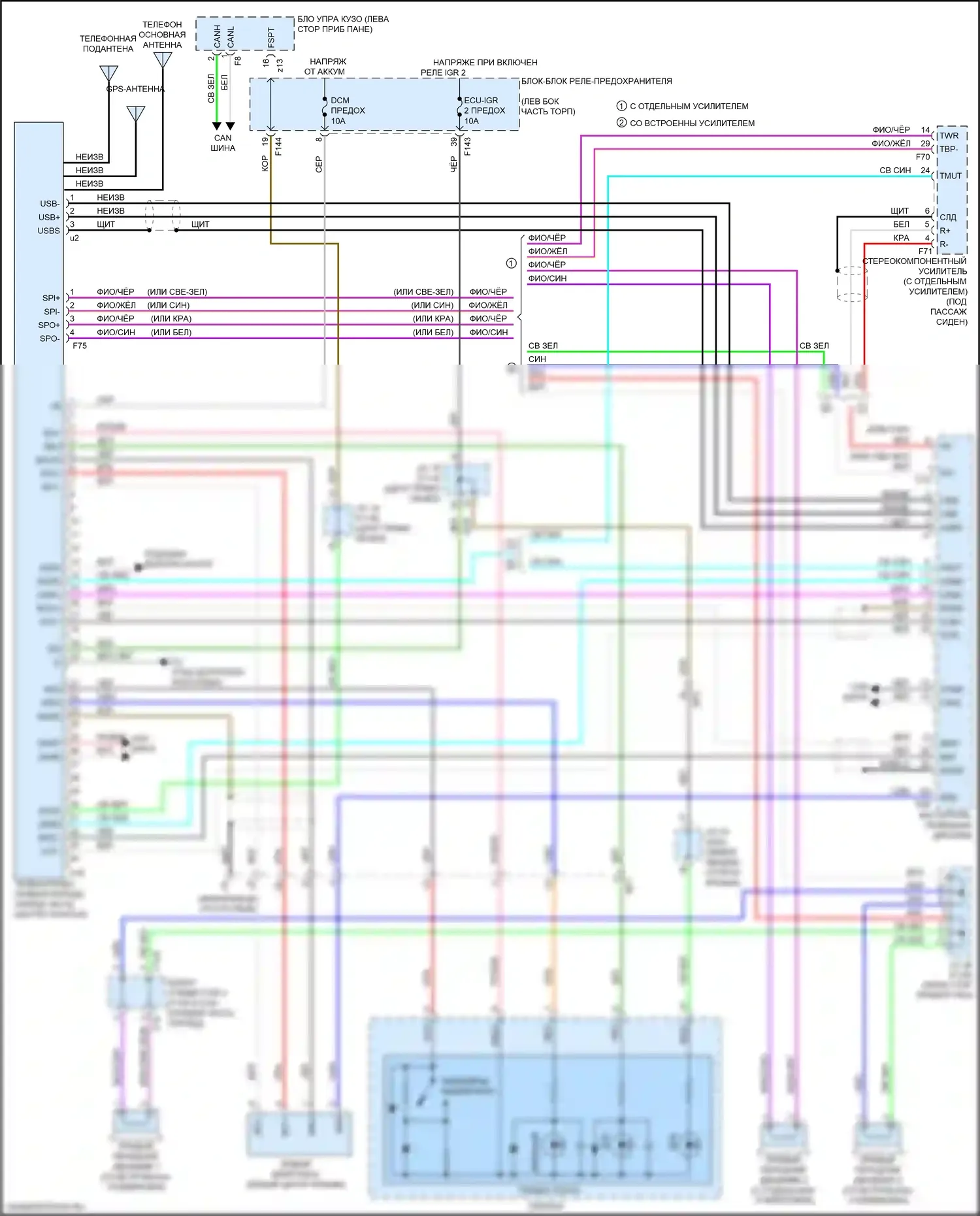 bZ4X Toyota I (2022-2024): Электросхема телематики 