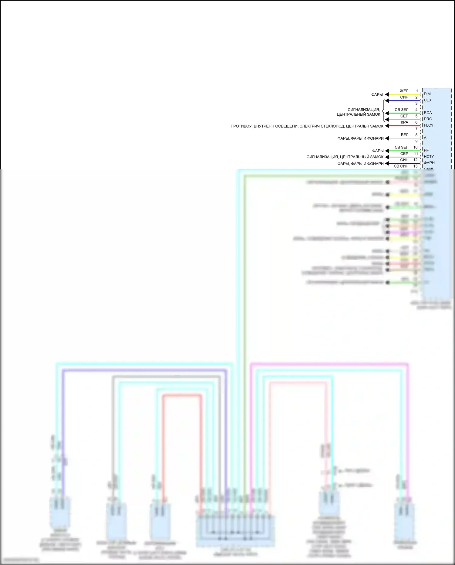 C-HR Toyota I рестайлинг (2019-2023): Электросхема блоков управления кузовом (2 из 2) 