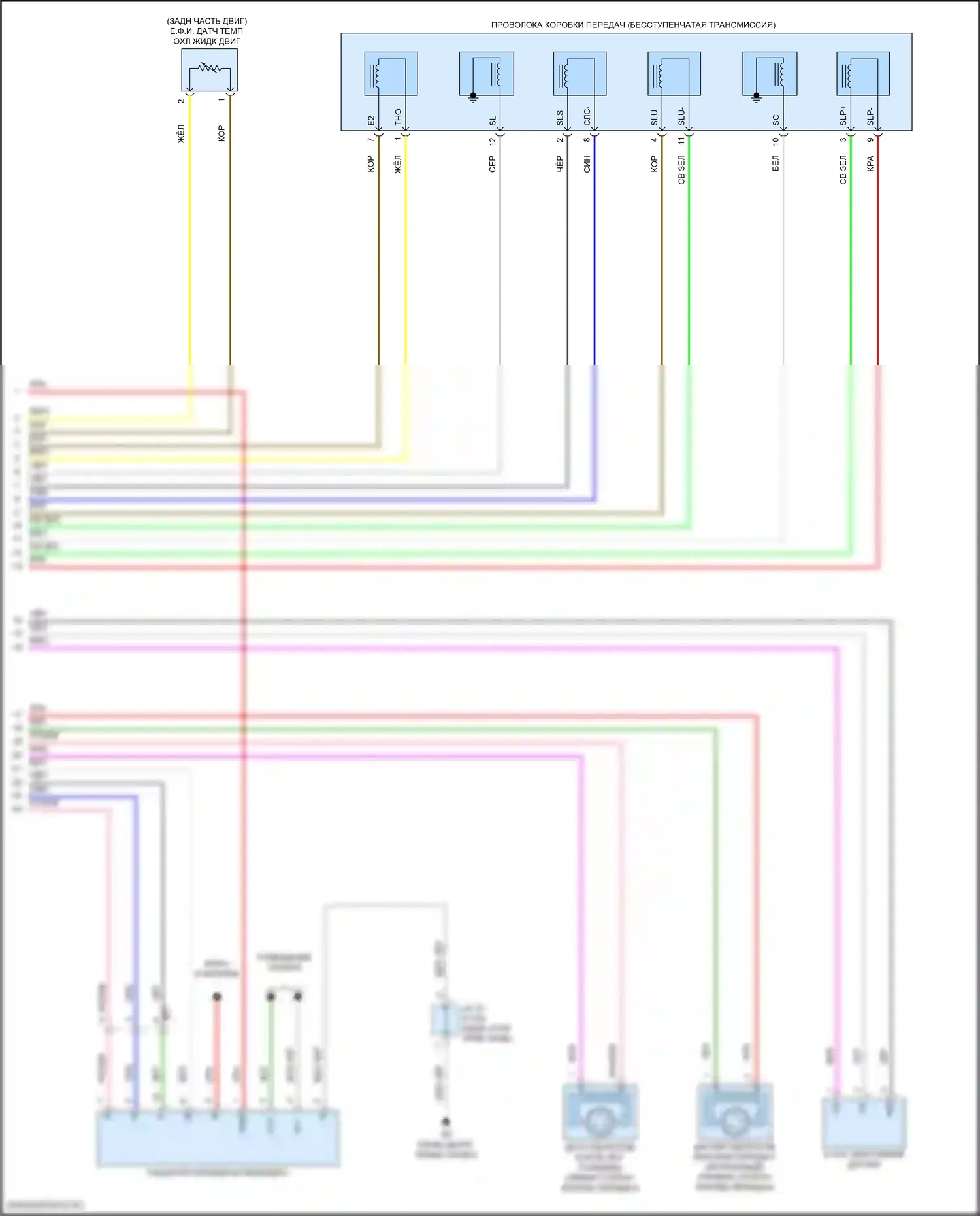 C-HR Toyota I рестайлинг (2019-2023): Электросхема коробки передач (3 из 3) 