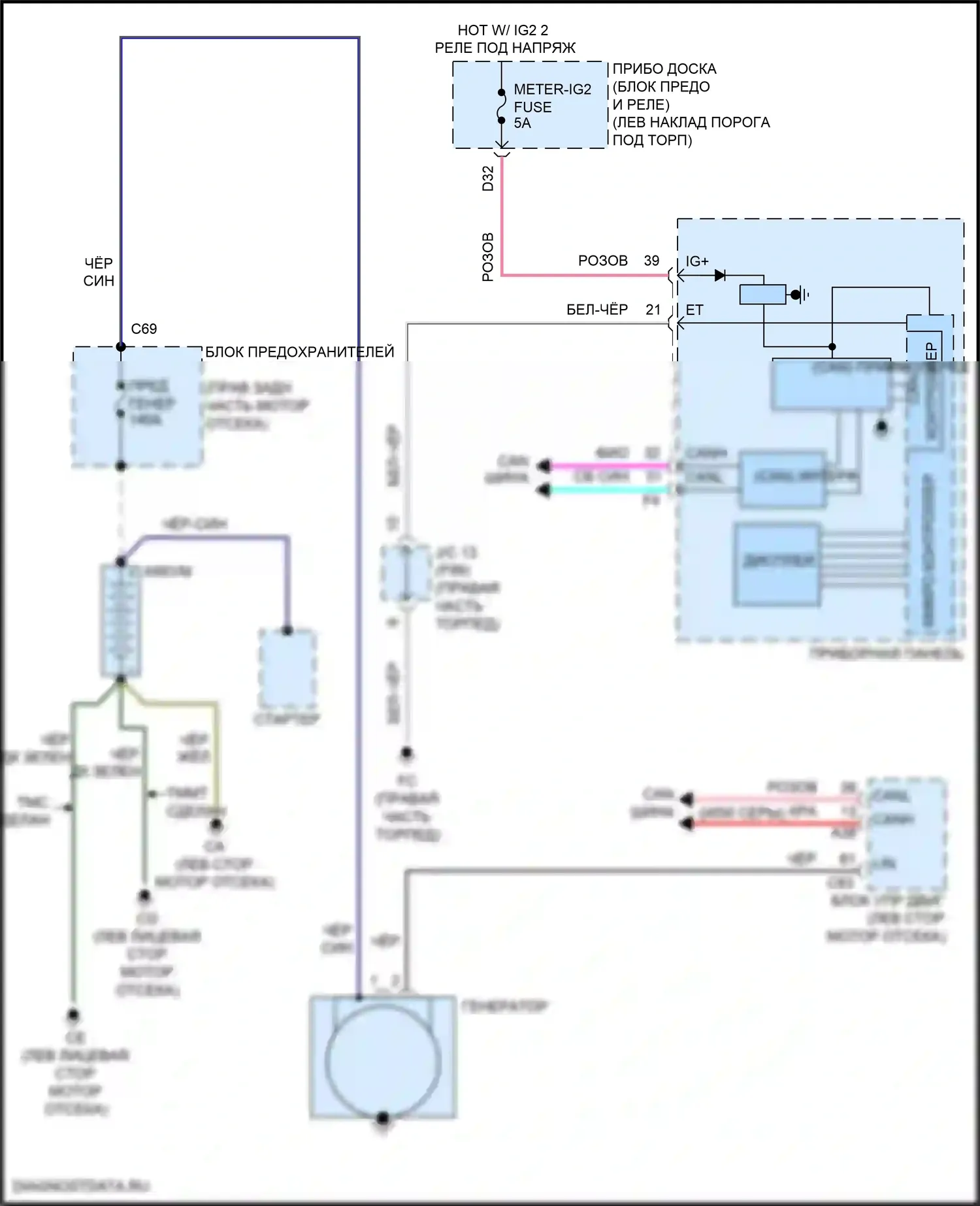 C-HR Toyota I рестайлинг (2019-2023): Электросхема генератора 