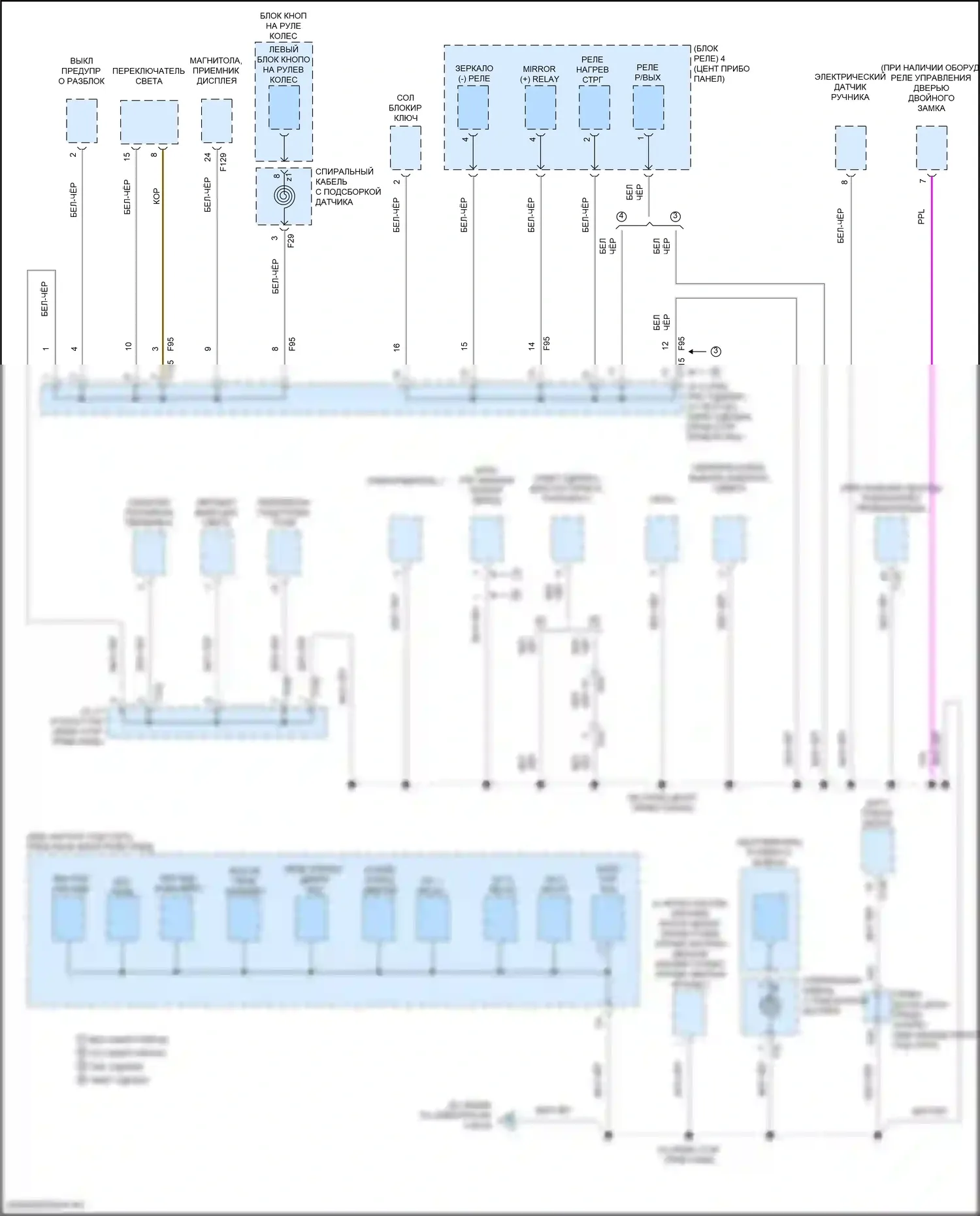 C-HR Toyota I рестайлинг (2019-2023): Электросхема разводки массы (2 из 6) 