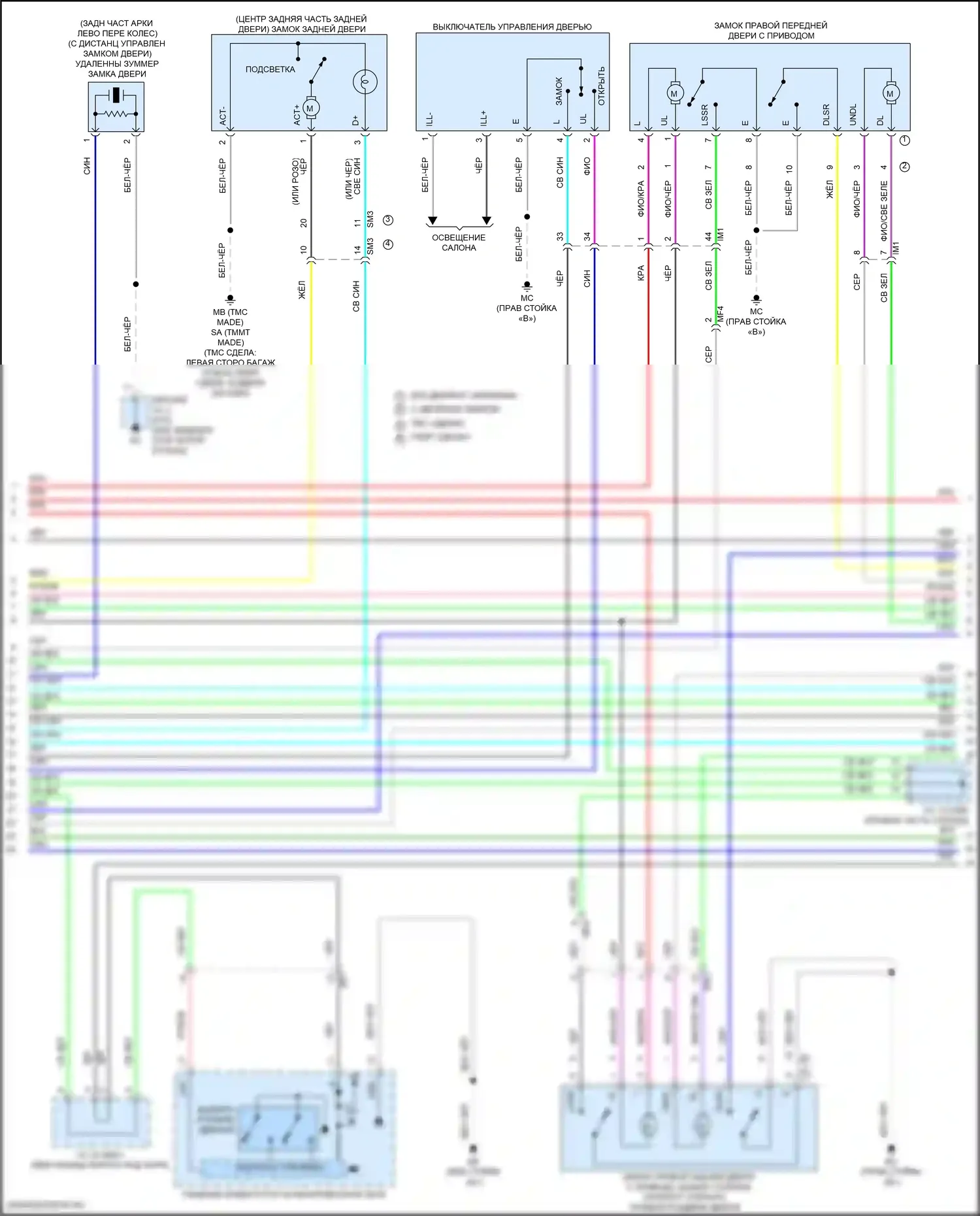 C-HR Toyota I рестайлинг (2019-2023): Электросхема центрального замка, с интеллектуальной системой ключей (2 из 5) 