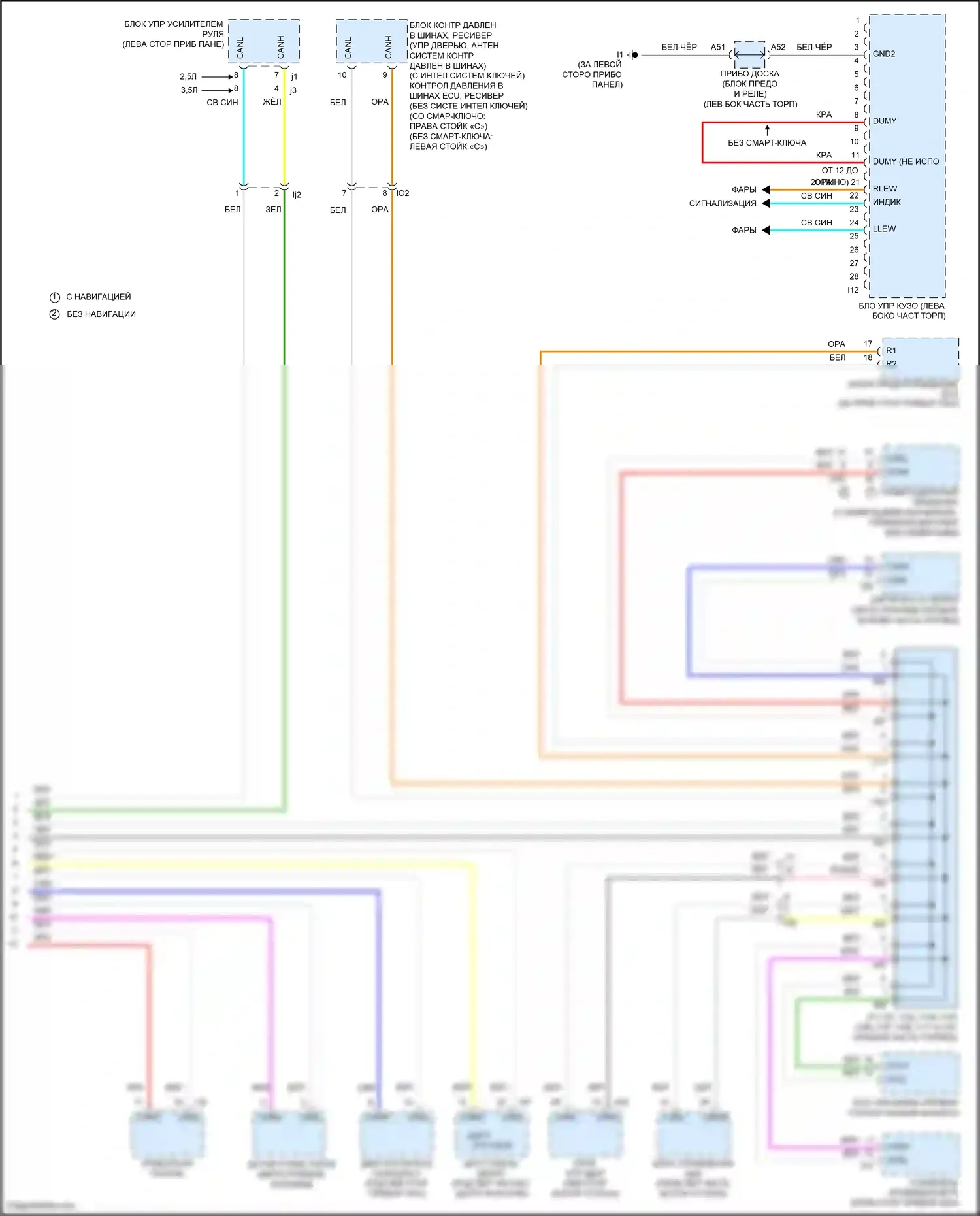 Camry US Market Toyota XV50 рестайлинг (2014-2017): 2.5l, электросхема эку кузова, кроме гибридного (2 из 2) 