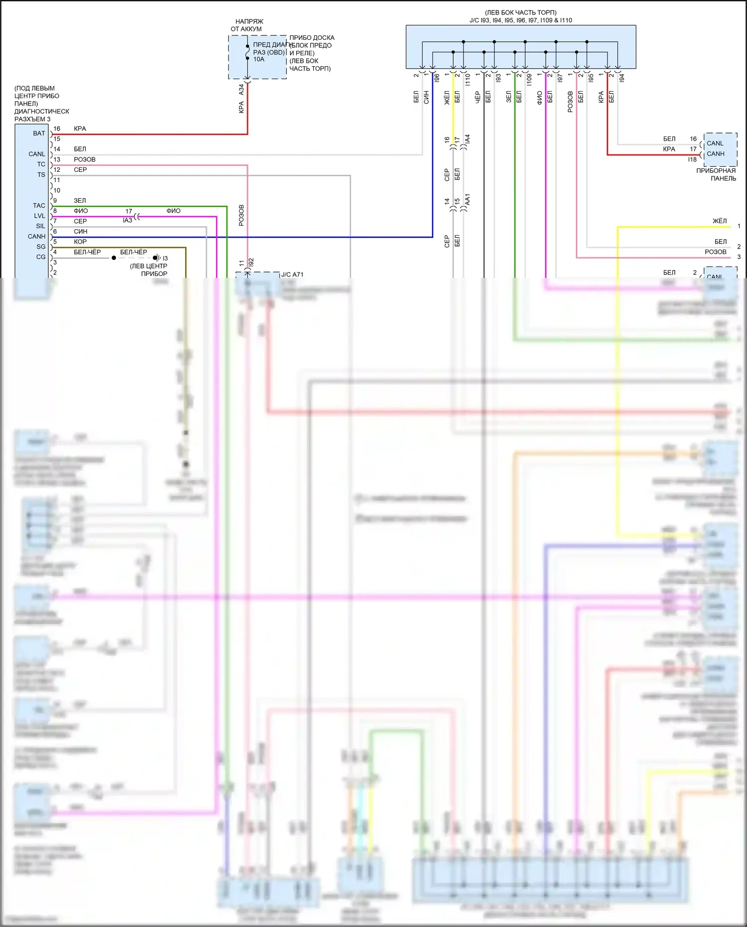 Camry US Market Toyota XV50 рестайлинг (2014-2017): Can шина электросхема, гибридная (1 из 2) 