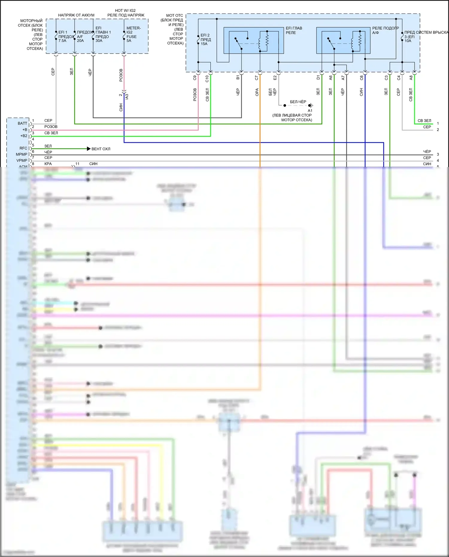 Camry US Market Toyota XV50 рестайлинг (2014-2017): Электросхема двигателя 3.5l (1 из 5) 