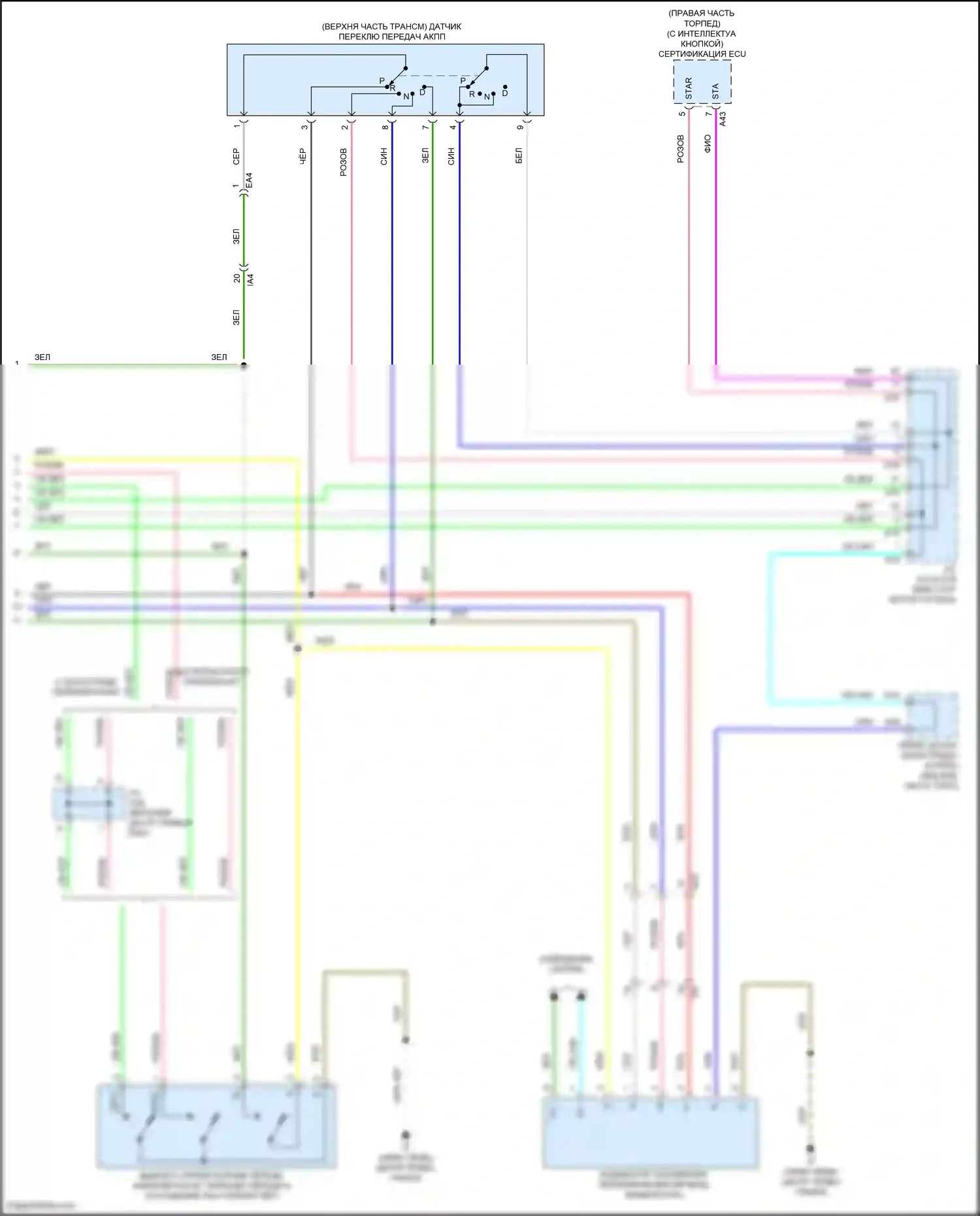 Camry US Market Toyota XV50 рестайлинг (2014-2017): 2.5l, электросхема соединений коробки передач (3 из 3) 